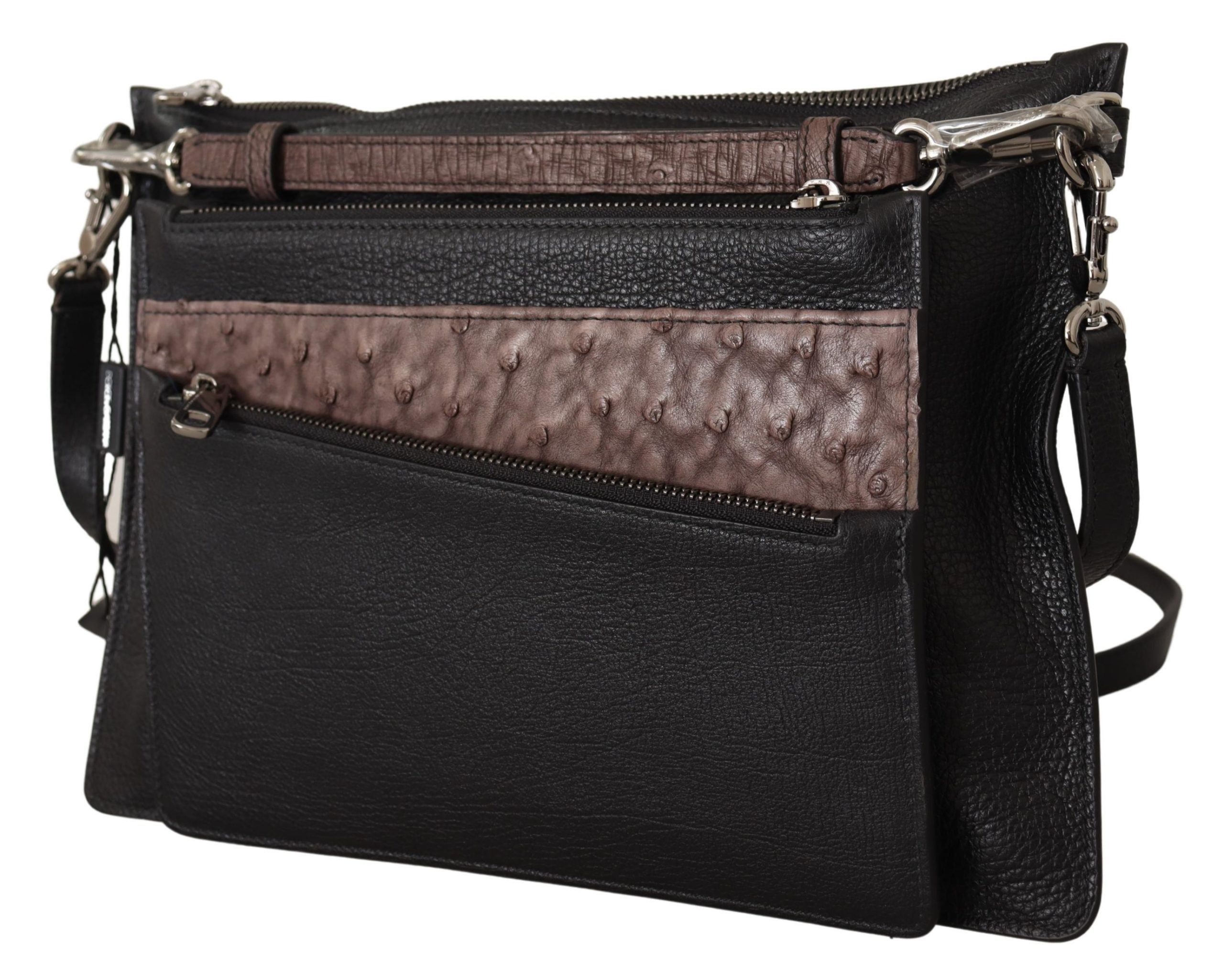 Dolce & Gabbana Elegant Black Leather Sling Shoulder Men's Bag Size ONE SIZE - 2 Thumbnail