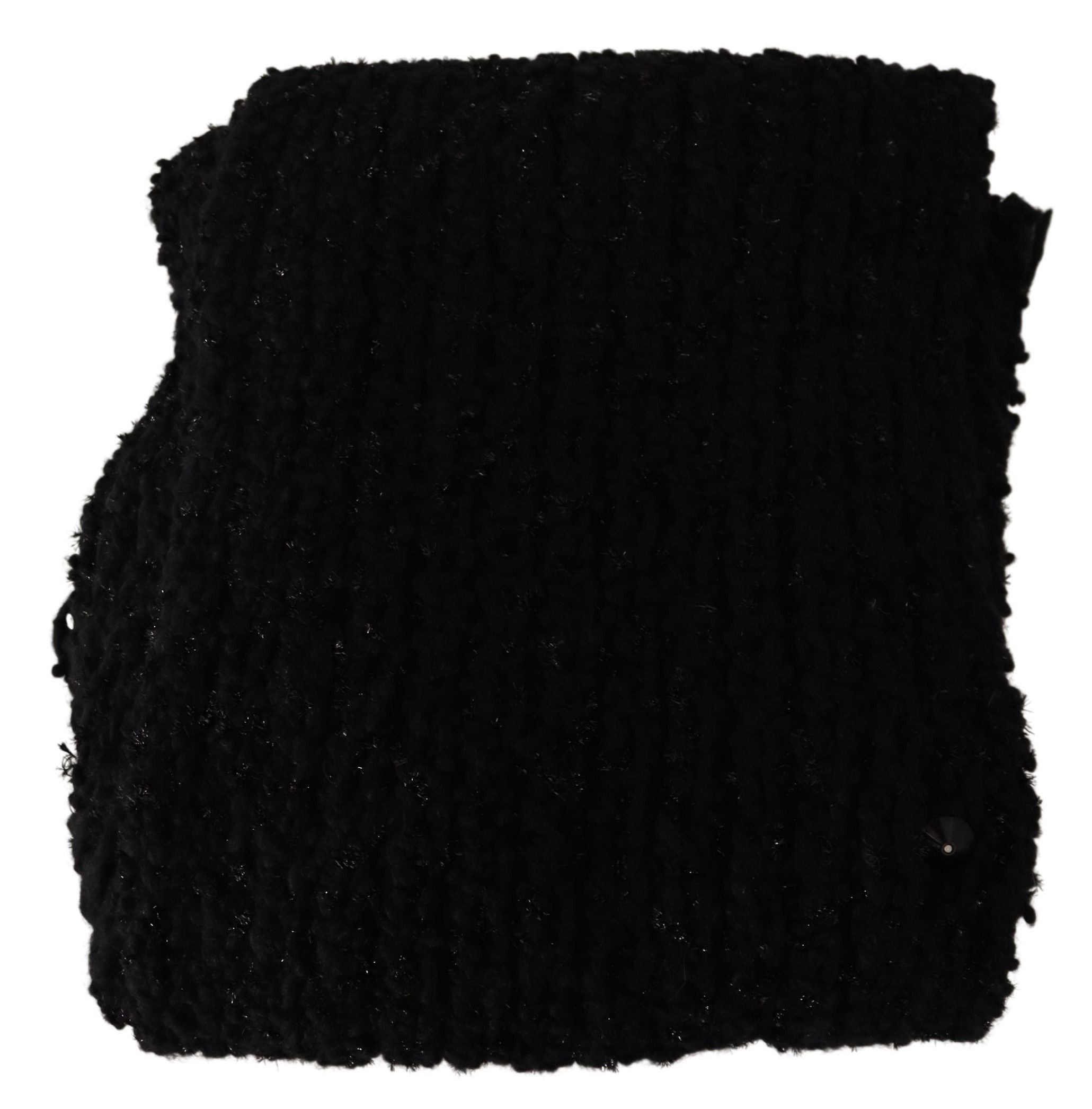 Dolce & Gabbana Elegant Black Wool-Blend Designer Women's Scarf Size ONE SIZE - 4 Thumbnail