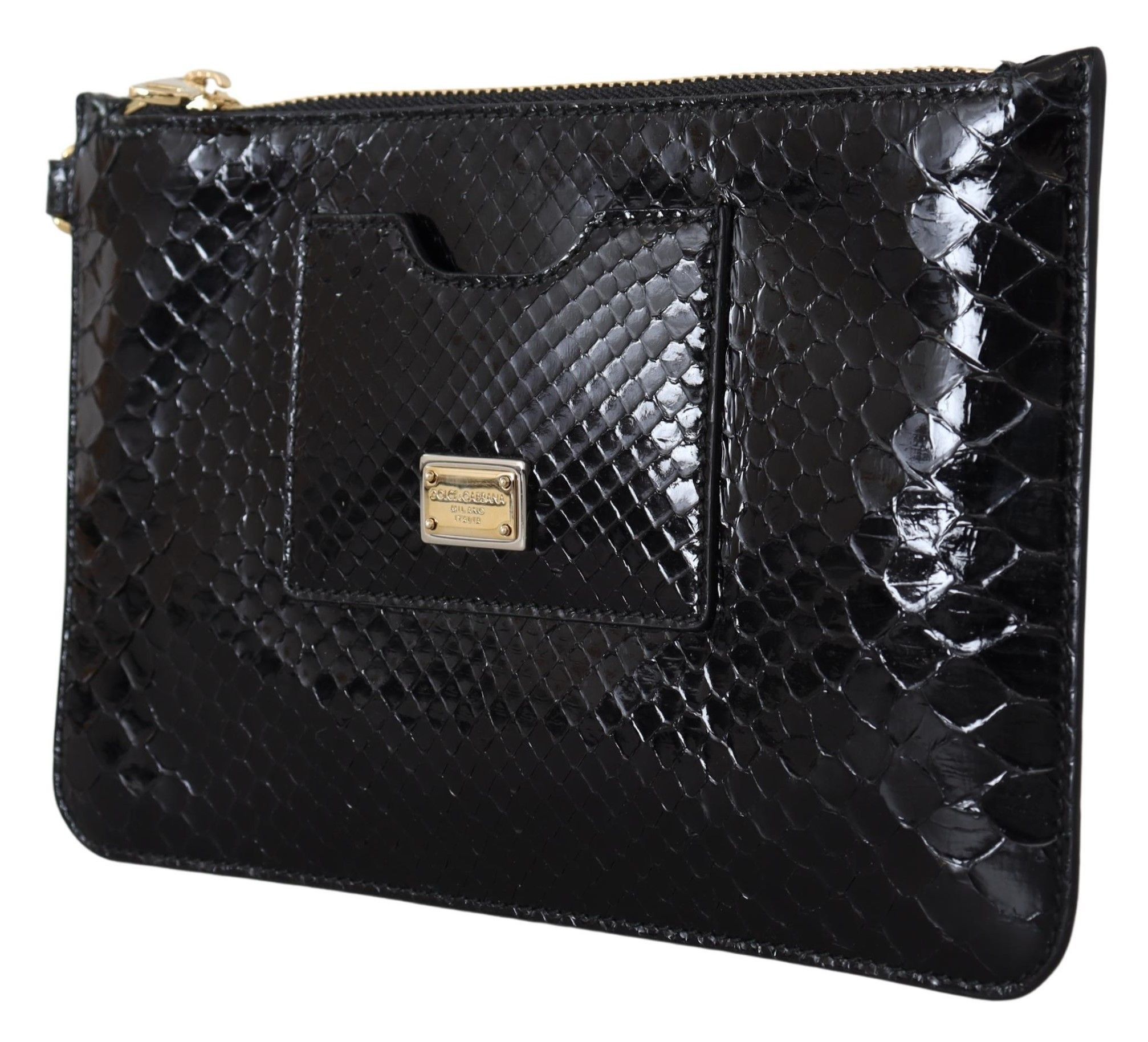 Dolce & Gabbana Exotic Leather Black Wristlet Women's Wallet Size ONE SIZE - 2 Thumbnail