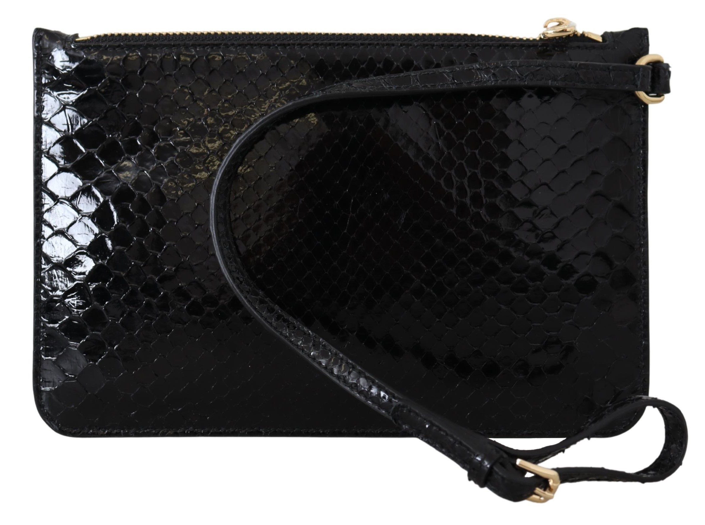 Dolce & Gabbana Exotic Leather Black Wristlet Women's Wallet Size ONE SIZE - 4 Thumbnail