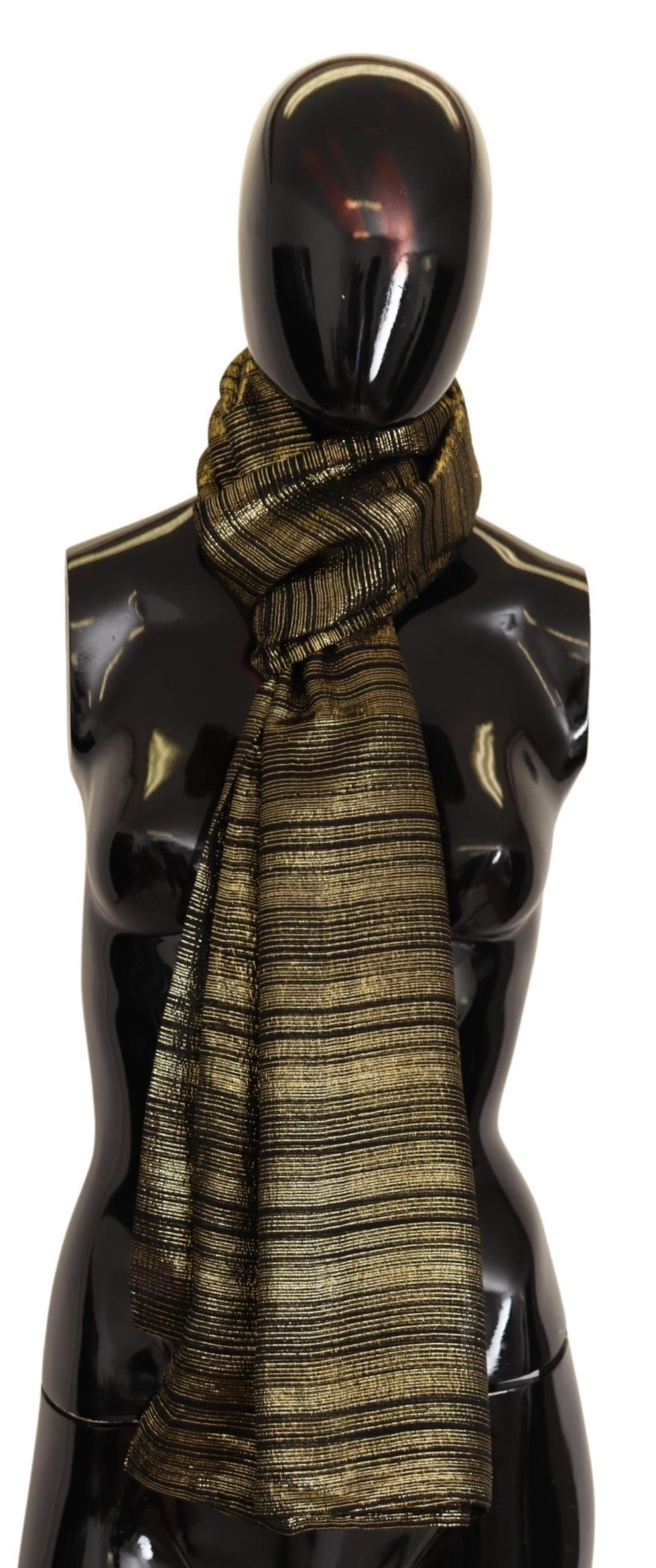 Dolce & Gabbana Elegant Gold Silk Blend Women's Scarf Size ONE SIZE - 5 Thumbnail