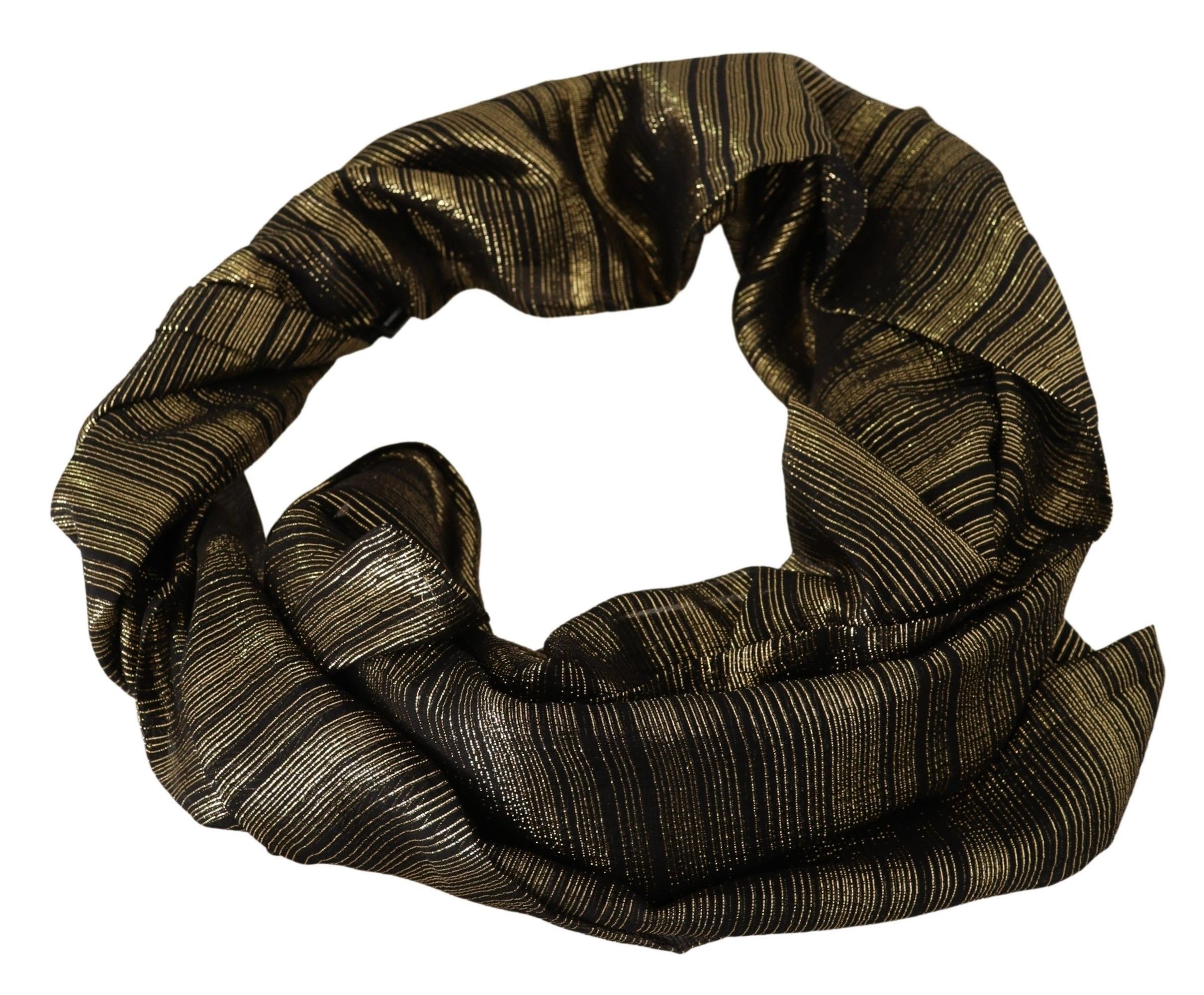 Dolce & Gabbana Elegant Gold Silk Blend Women's Scarf Size ONE SIZE - 2 Thumbnail