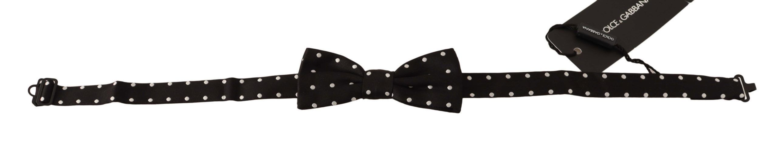 Dolce & Gabbana Elegant Black Polka Dot Silk Bow Men's Tie Size ONE SIZE - 2 Thumbnail