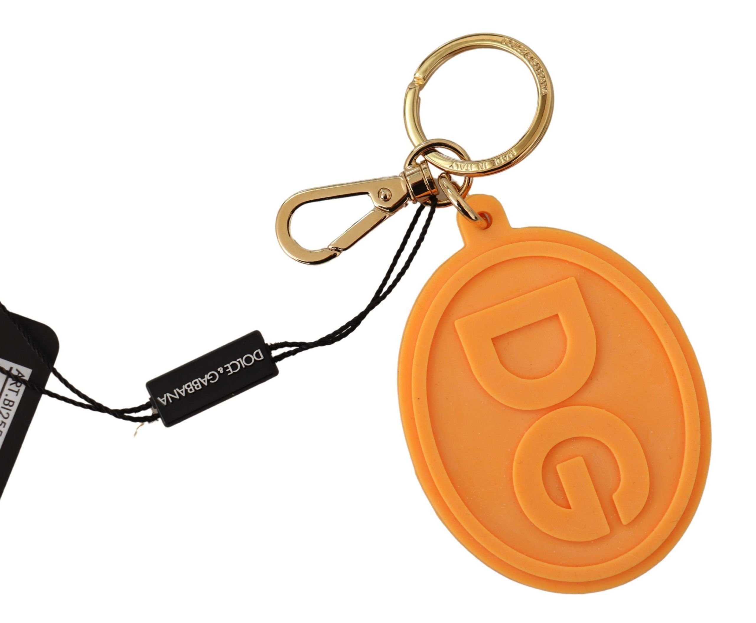 Dolce & Gabbana Stunning Orange Gold Keychain & Bag Men's Charm Size ONE SIZE - 2 Thumbnail