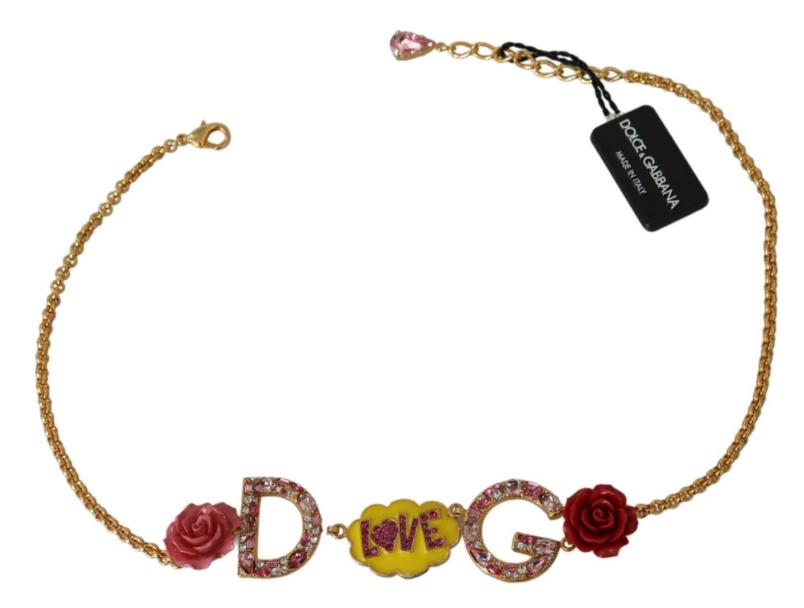Dolce & Gabbana Gold Crystal Charm Statement Women's Necklace Size ONE SIZE - 4 Thumbnail