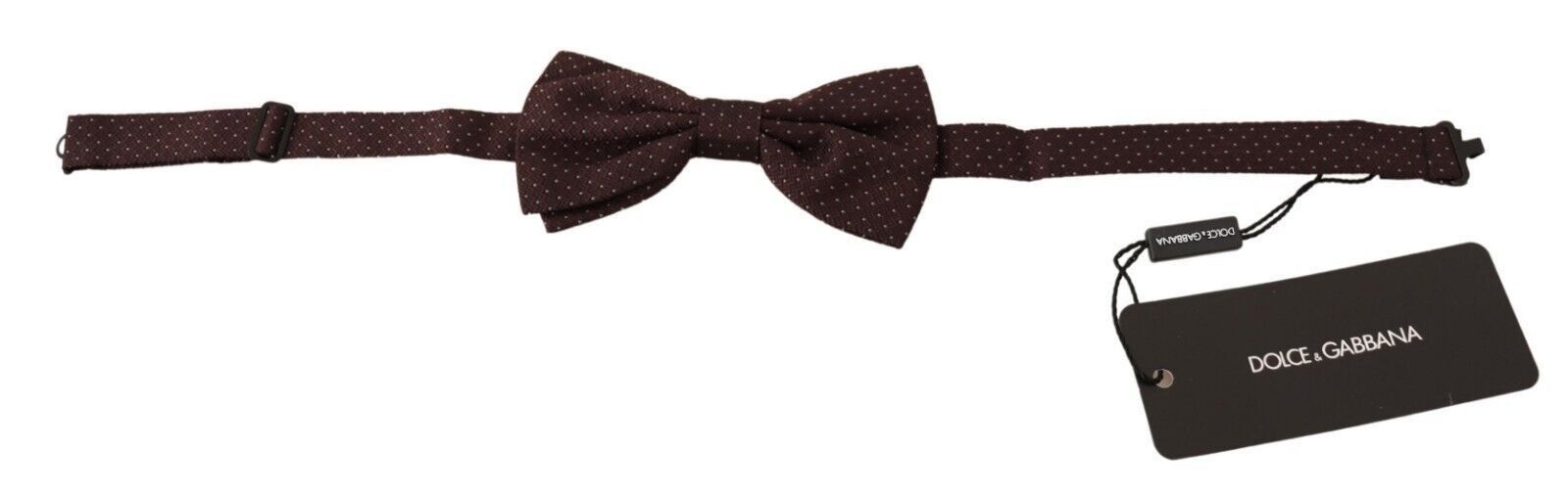 Dolce & Gabbana Elegant Brown Dot Pattern Silk Bow Men's Tie Size ONE SIZE - 3 Thumbnail