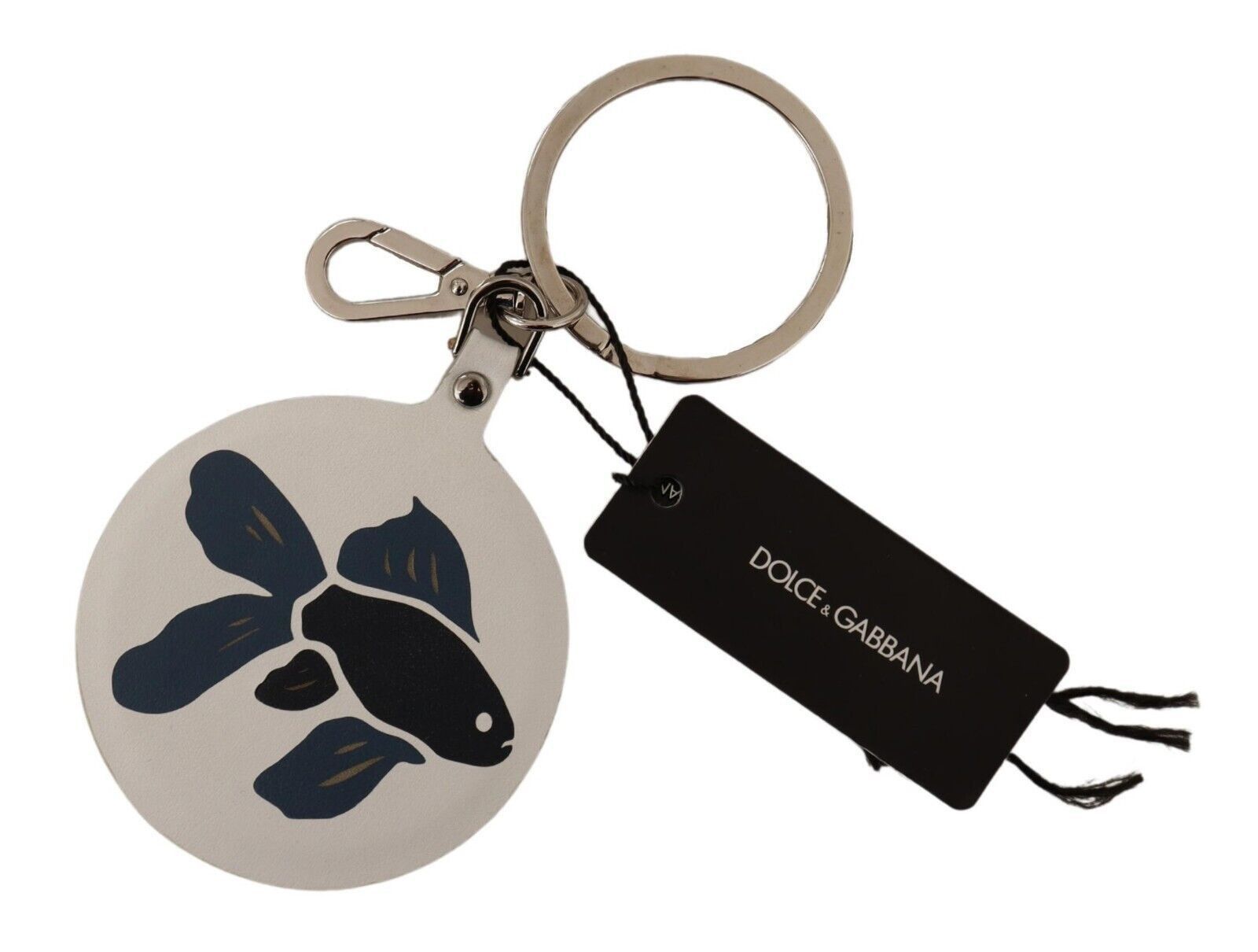 Dolce & Gabbana Chic White Leather Men's Keychain Size ONE SIZE - 2 Thumbnail