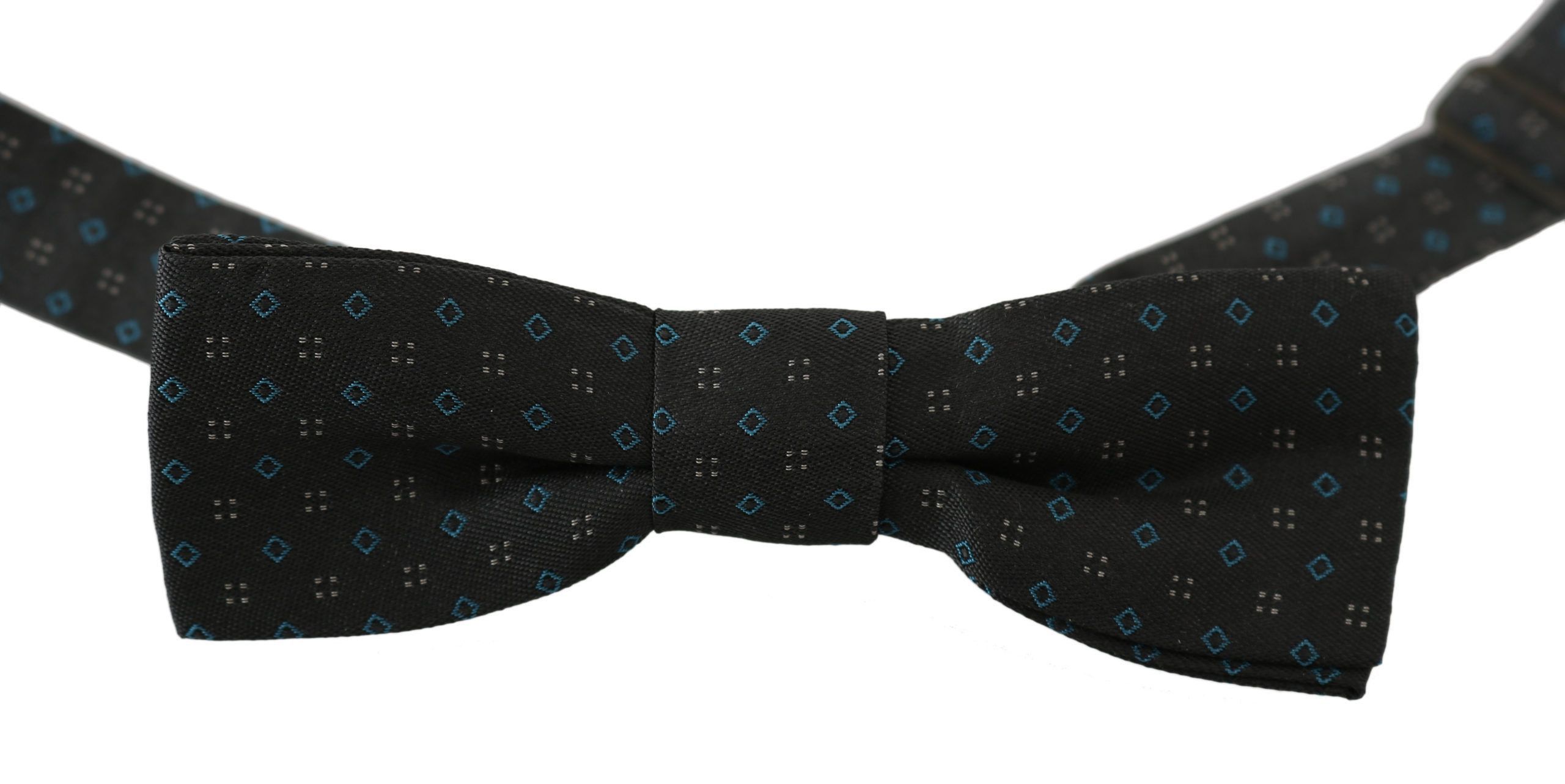 Dolce & Gabbana Elegant Gray Silk Patterned Bow Men's Tie Size ONE SIZE - 2 Thumbnail