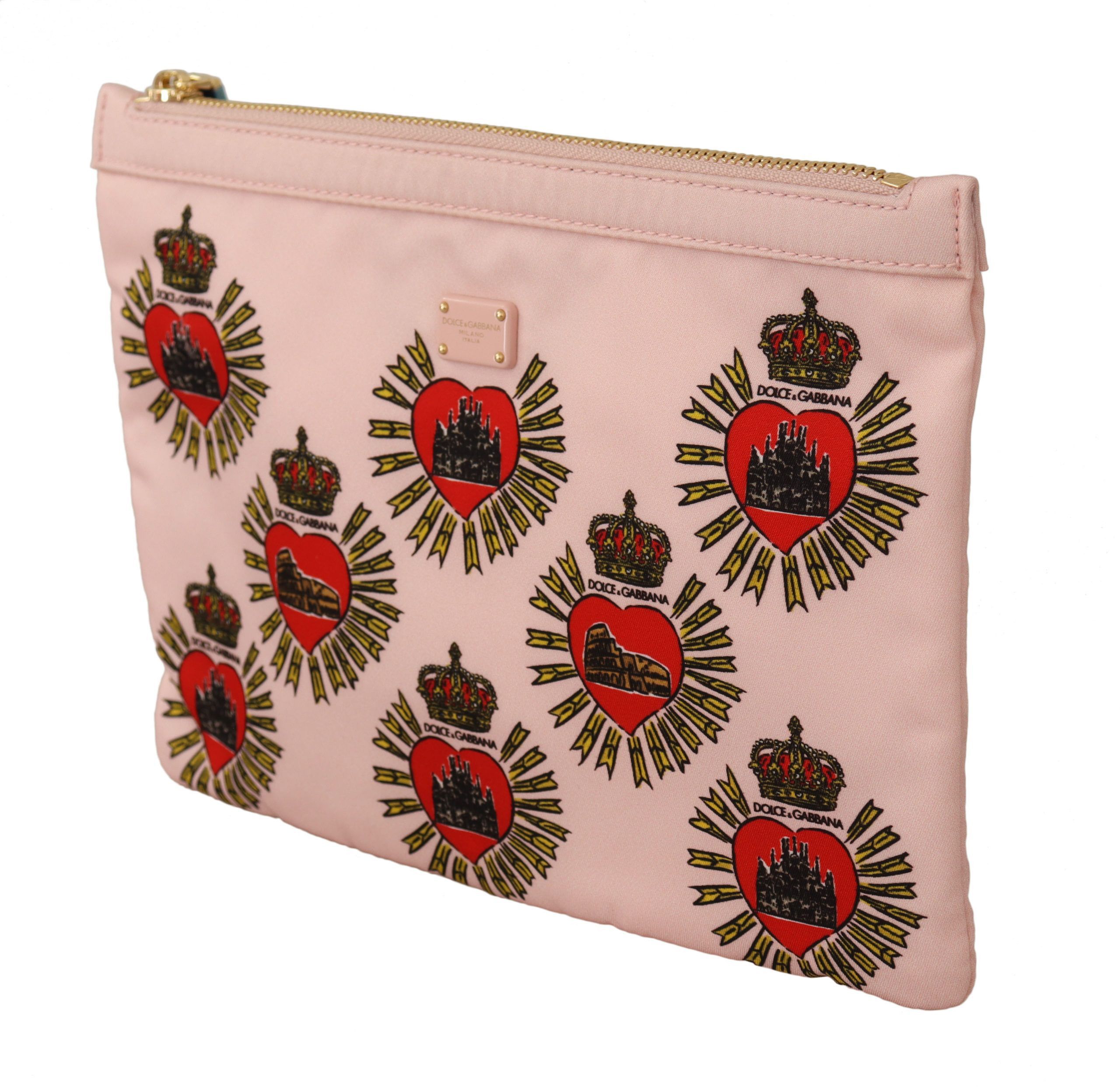 Dolce & Gabbana Elegant Pink Heart Clutch Women's Wallet Size ONE SIZE - 2 Thumbnail