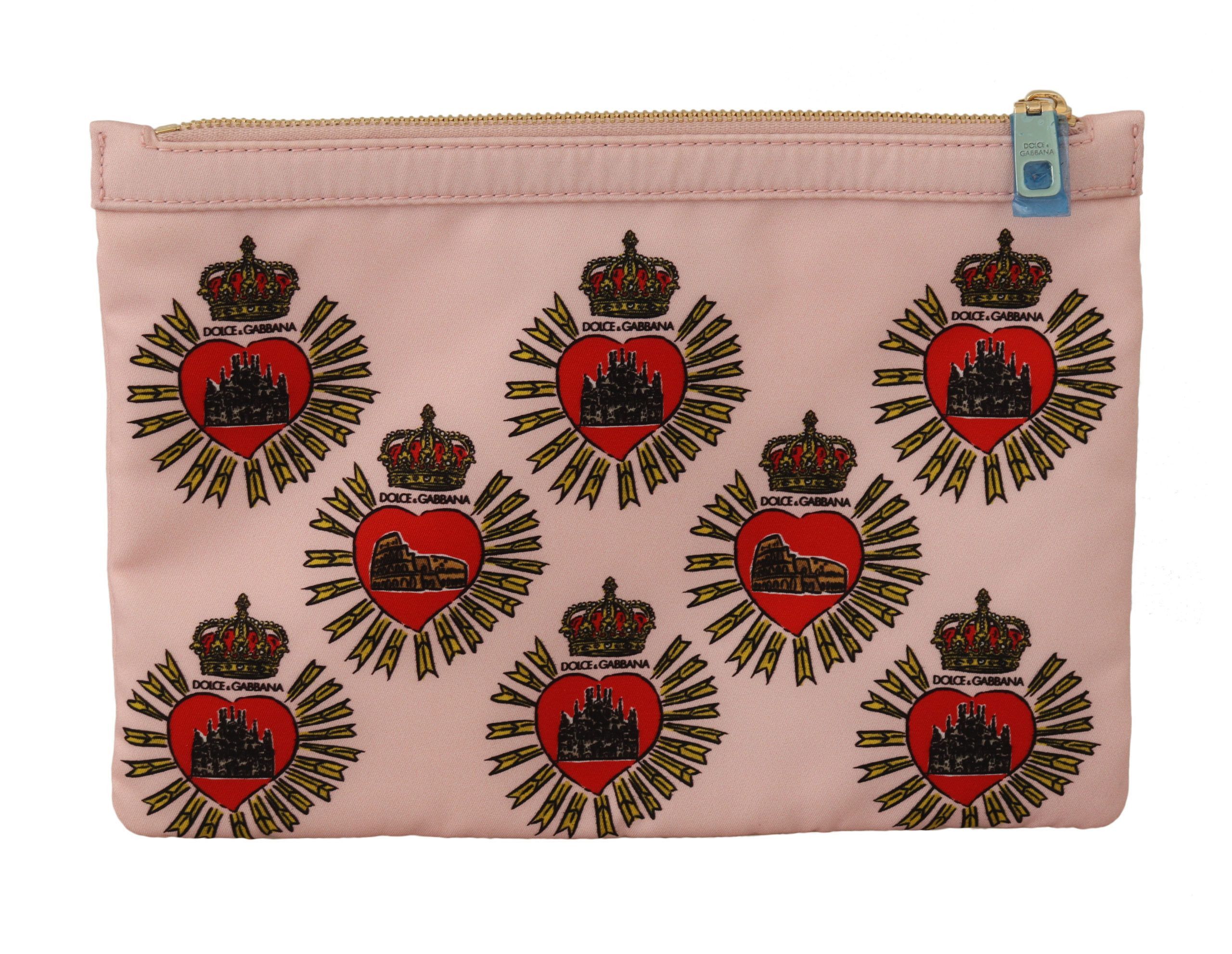 Dolce & Gabbana Elegant Pink Heart Clutch Women's Wallet Size ONE SIZE - 3 Thumbnail