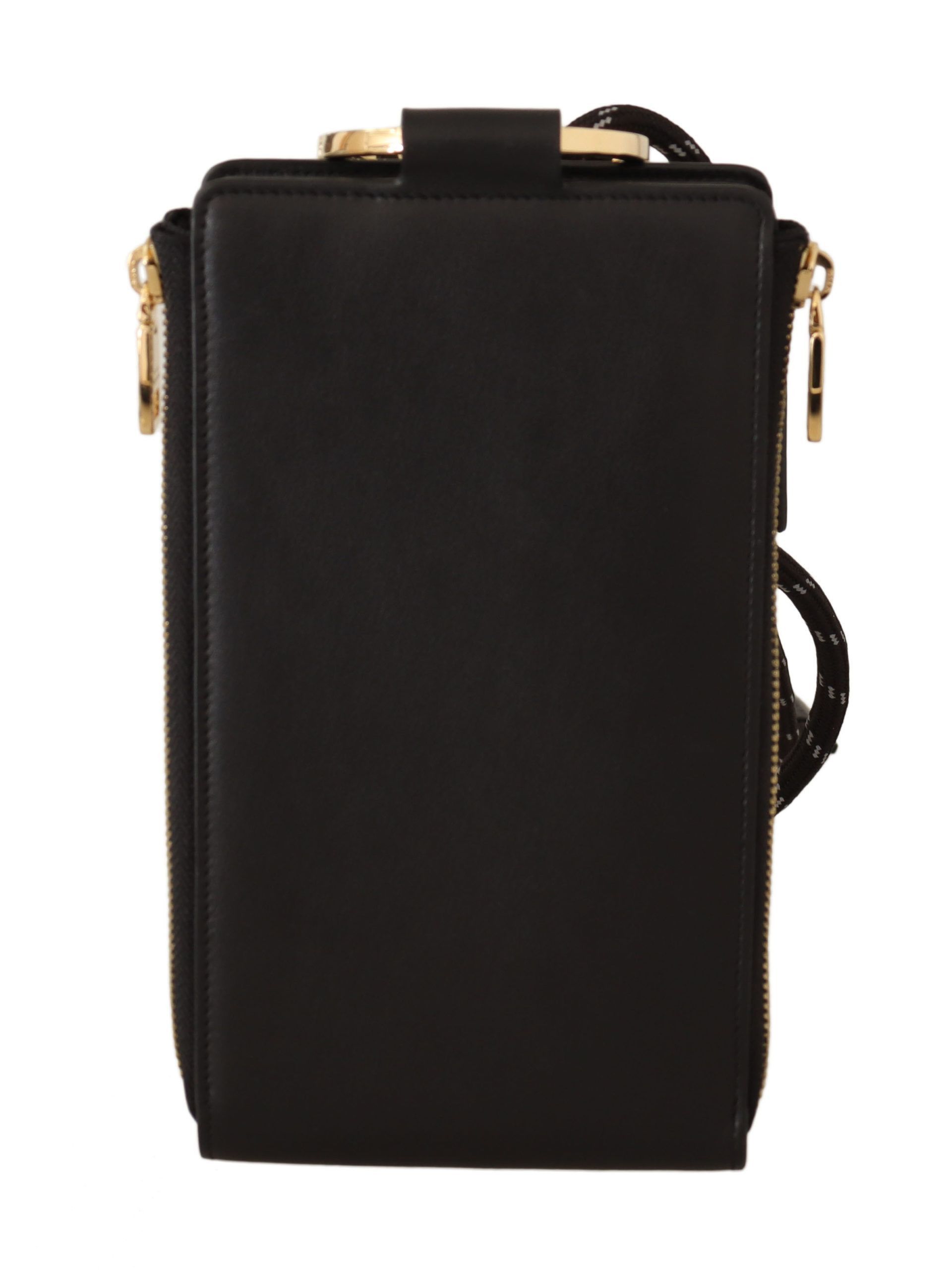 Dolce & Gabbana Elegant Black Leather Strapped Women's Wallet Size ONE SIZE - 4 Thumbnail