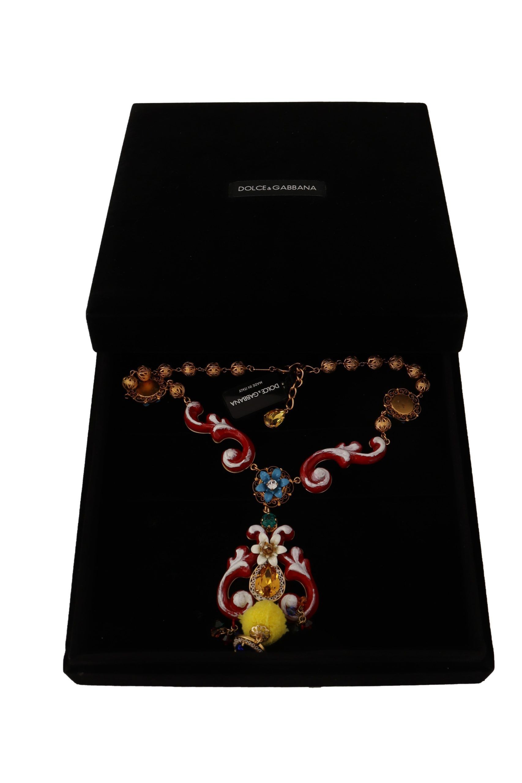 Dolce & Gabbana Multicolor Crystal Statement Women's Necklace Size ONE SIZE - 6 Thumbnail
