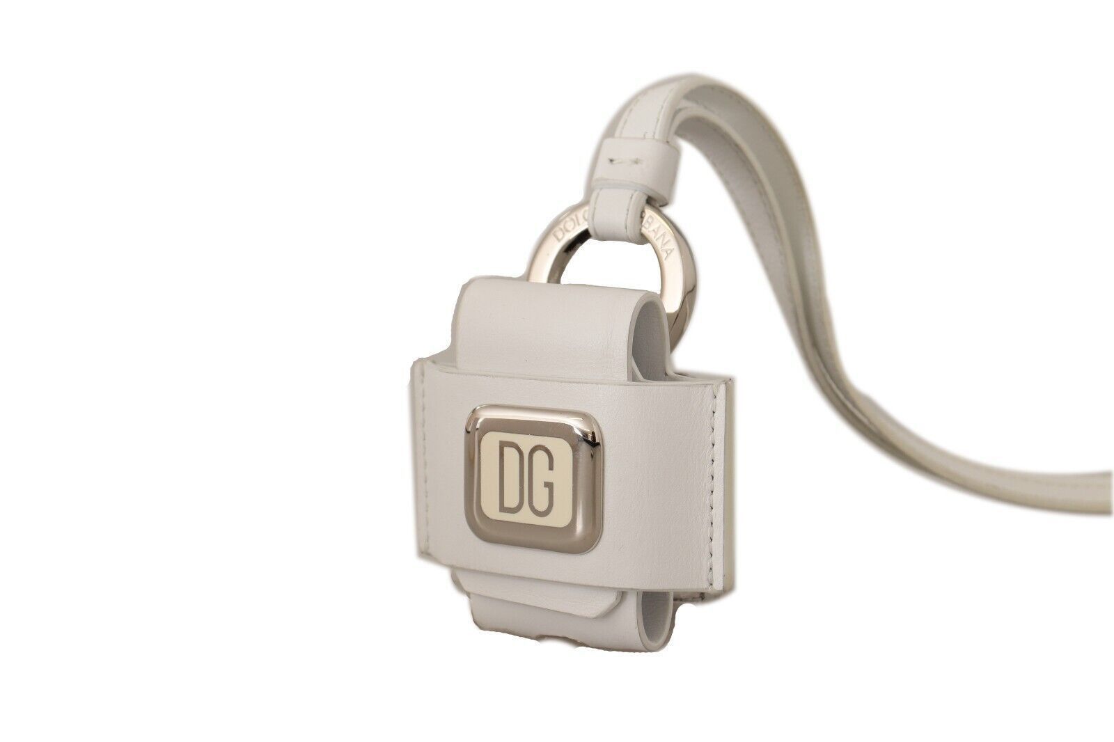 Dolce & Gabbana Elegant Leather Airpods Case in Pristine Men's White Size ONE SIZE - 3 Thumbnail