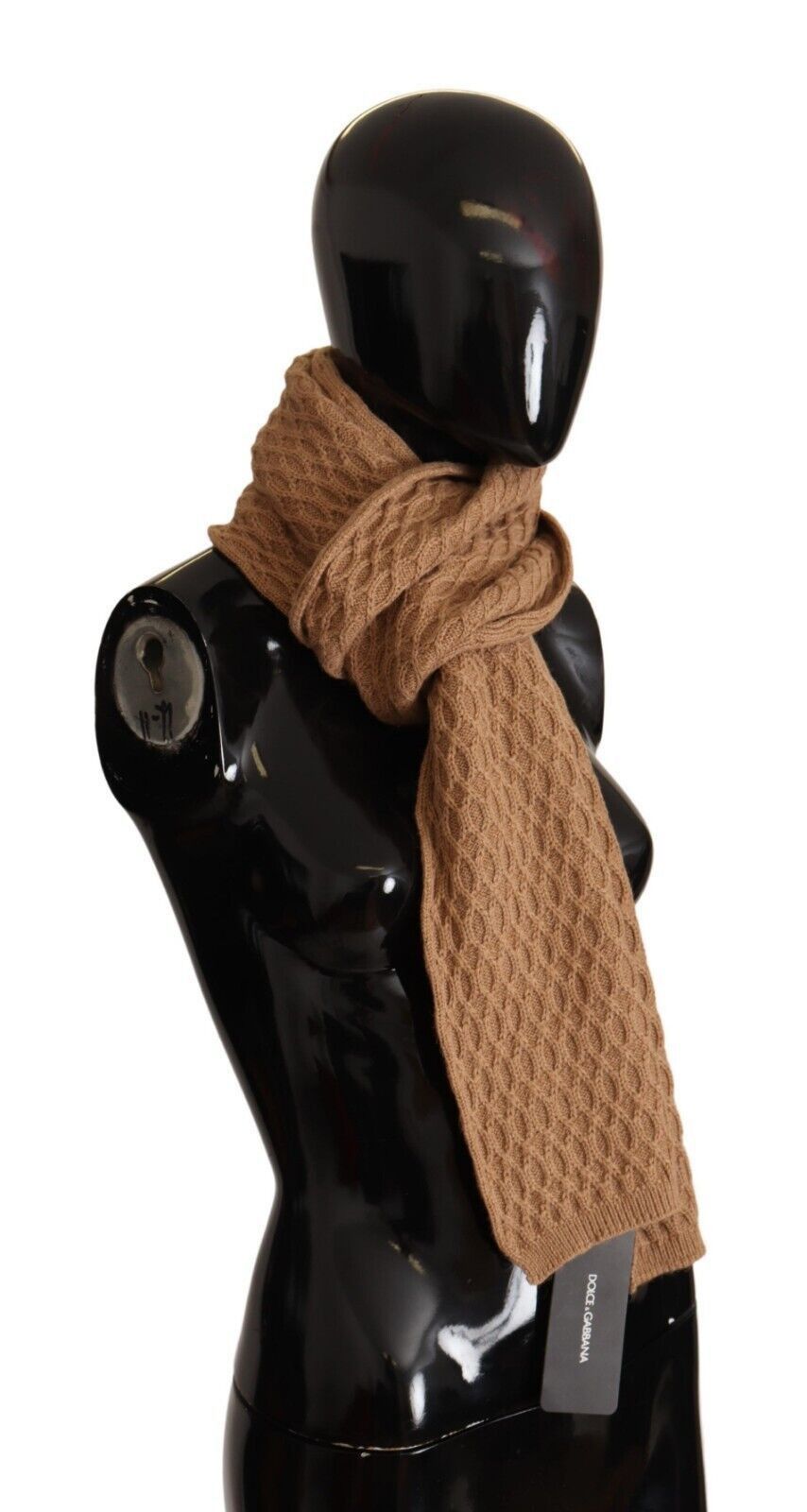 Dolce & Gabbana Elegant Dark Brown Knitted Women's Scarf Size ONE SIZE - 2 Thumbnail