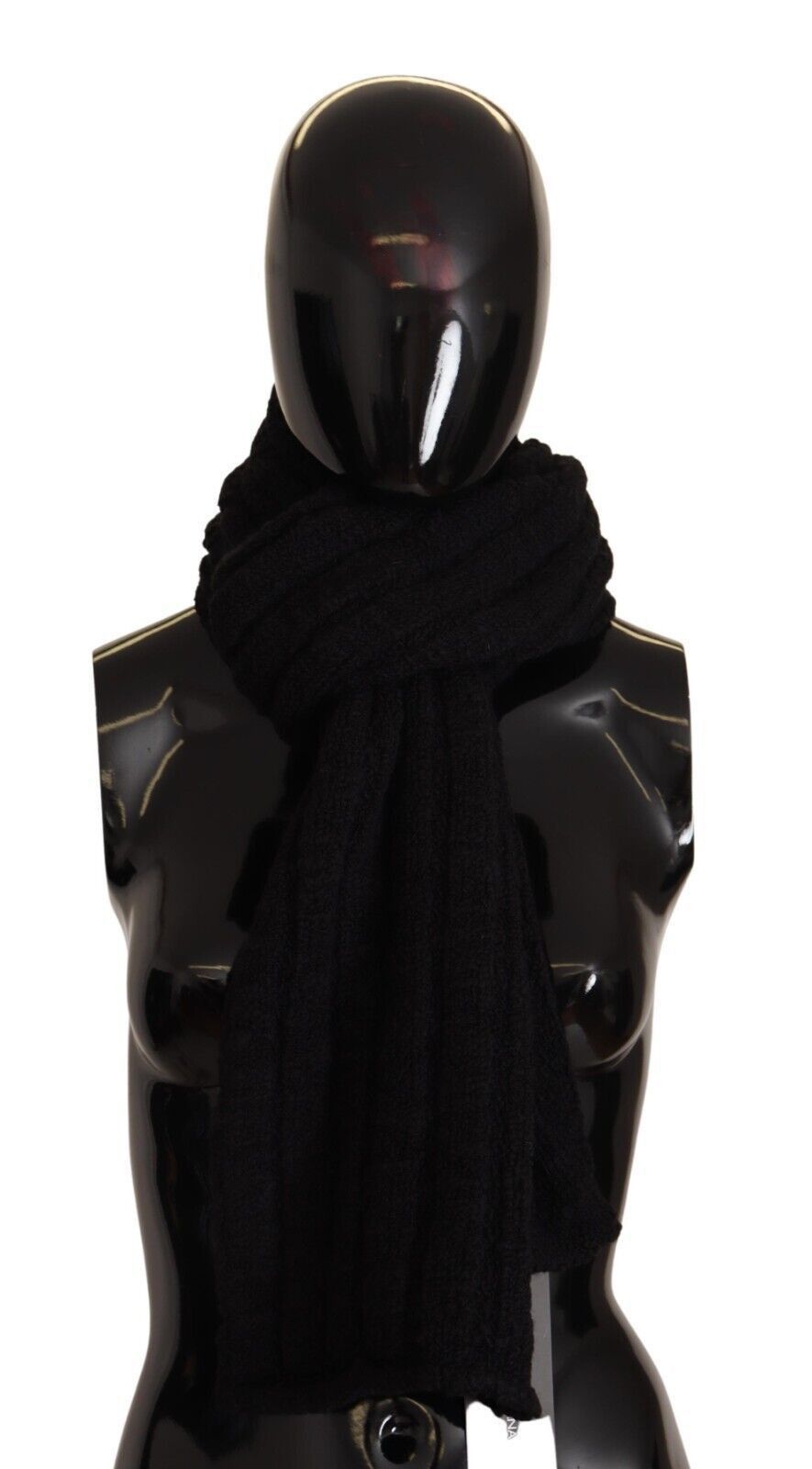 Dolce & Gabbana Elegance Unleashed Black Wool Women's Scarf Size ONE SIZE - 5 Thumbnail