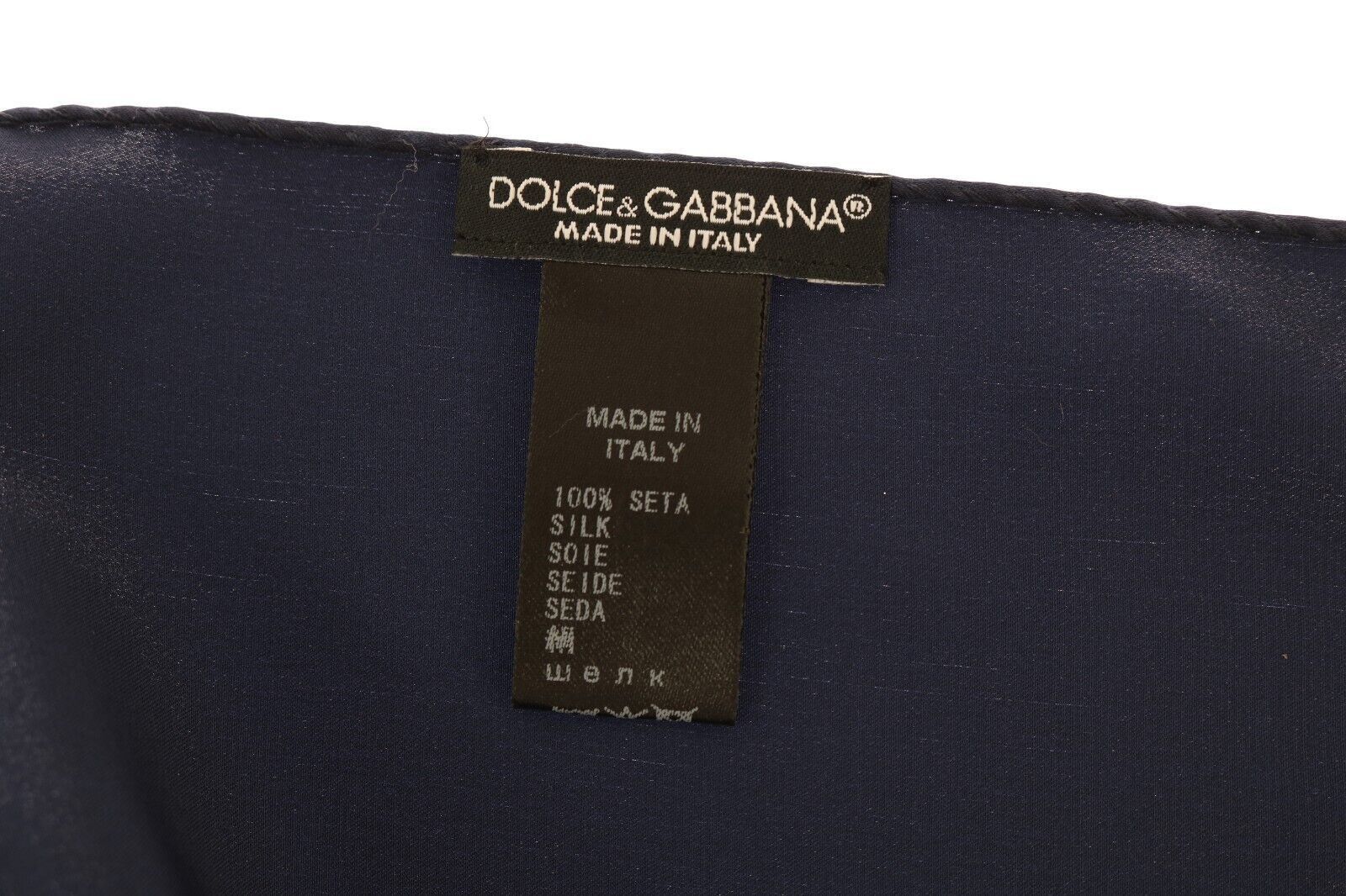 Dolce & Gabbana Elegant Silk Pocket Square in Lustrous Men's Blue Size ONE SIZE - 2 Thumbnail