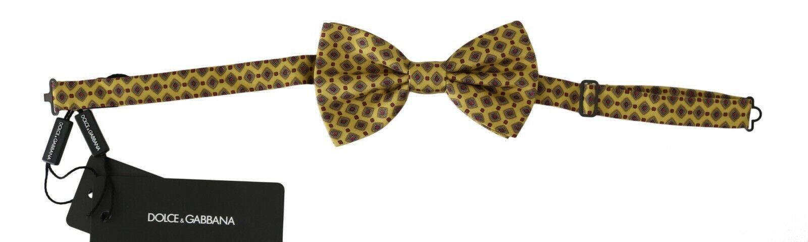 Dolce & Gabbana Elegant Yellow Silk Bow Men's Tie Size ONE SIZE - 2 Thumbnail