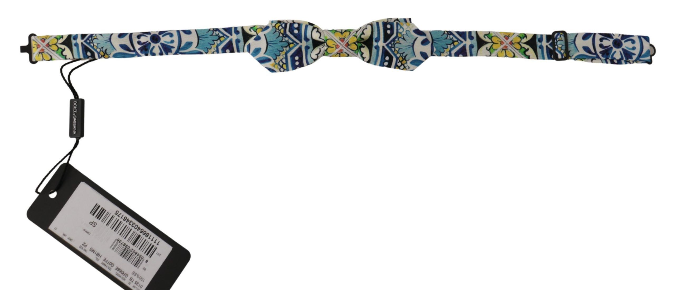 Dolce & Gabbana Majolica Print Silk Bow Men's Tie Size ONE SIZE - 2 Thumbnail