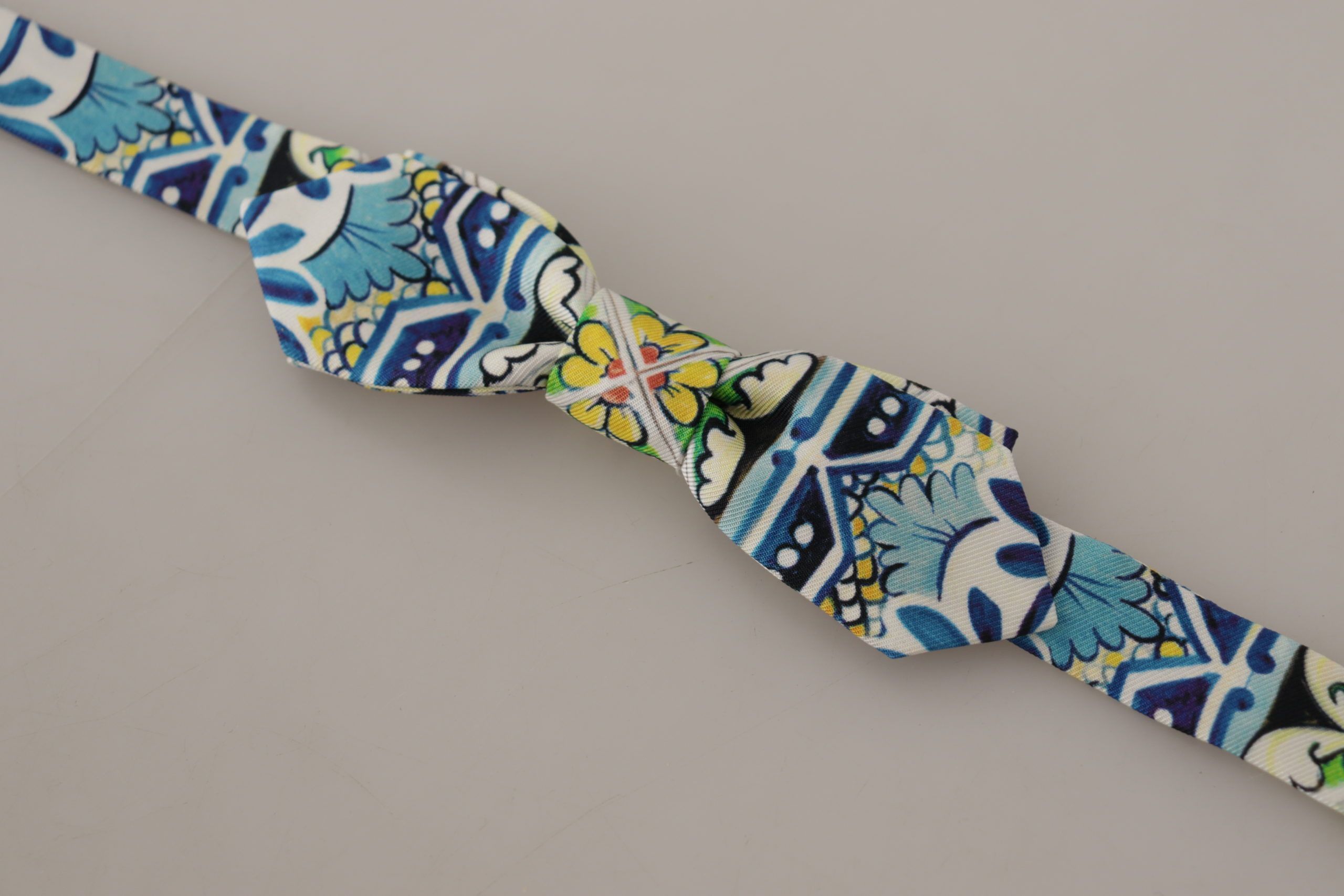 Dolce & Gabbana Majolica Print Silk Bow Men's Tie Size ONE SIZE - 5 Thumbnail