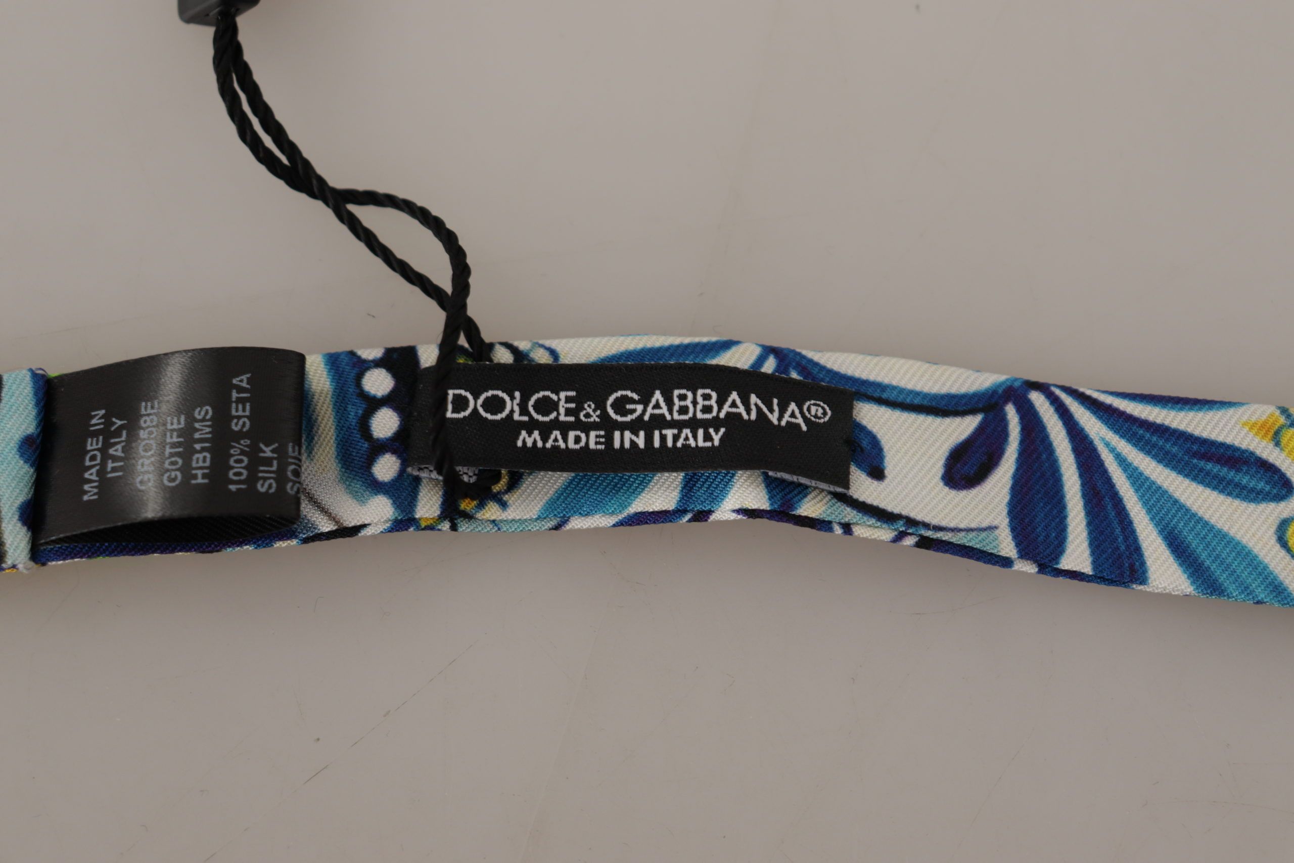Dolce & Gabbana Majolica Print Silk Bow Men's Tie Size ONE SIZE - 3 Thumbnail