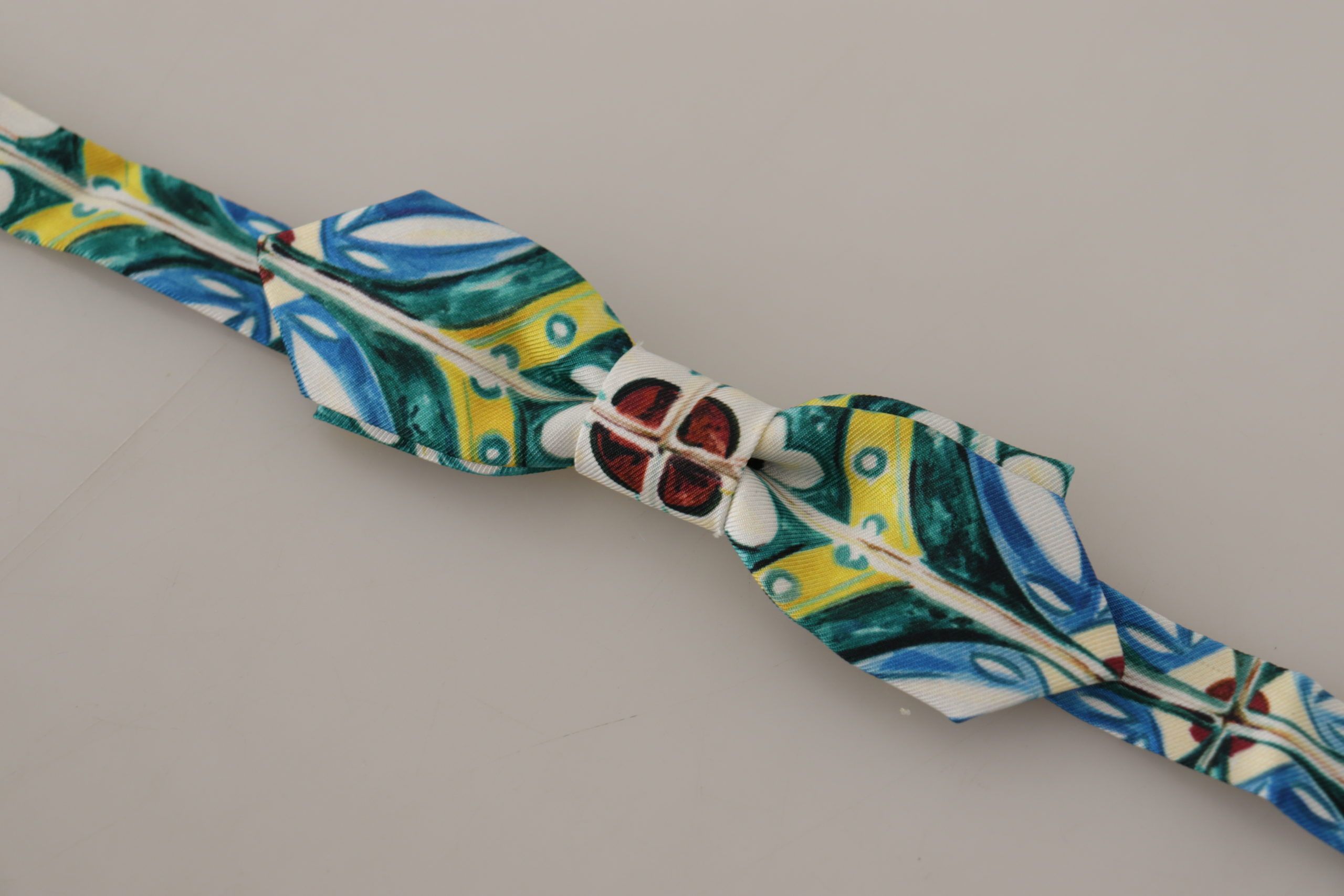 Dolce & Gabbana Elegant Silk Majolica Print Bow Men's Tie Size ONE SIZE - 3 Thumbnail