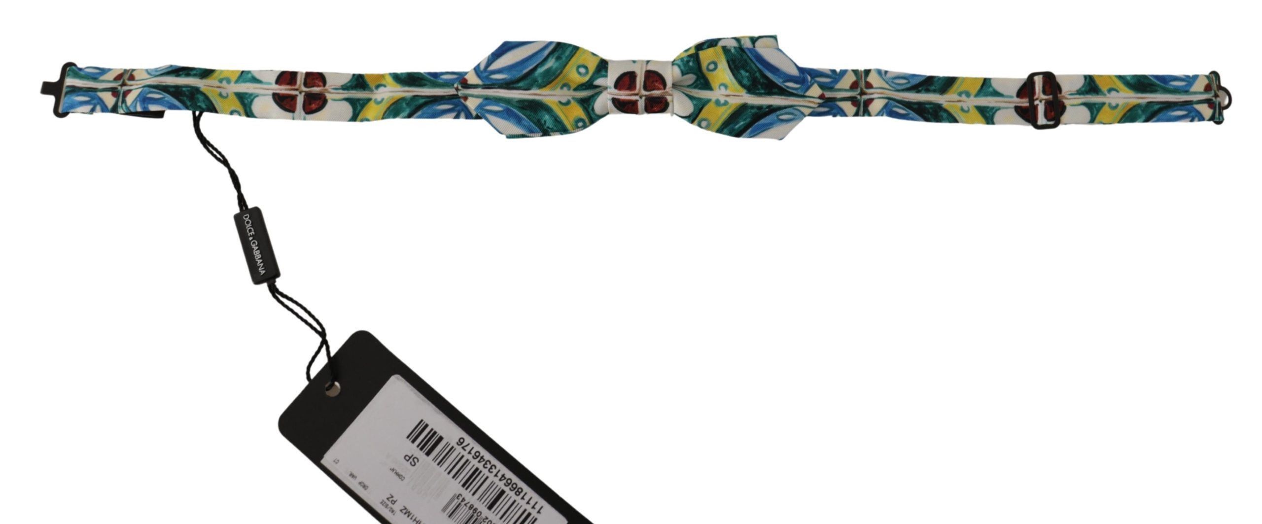 Dolce & Gabbana Elegant Silk Majolica Print Bow Men's Tie Size ONE SIZE - 2 Thumbnail