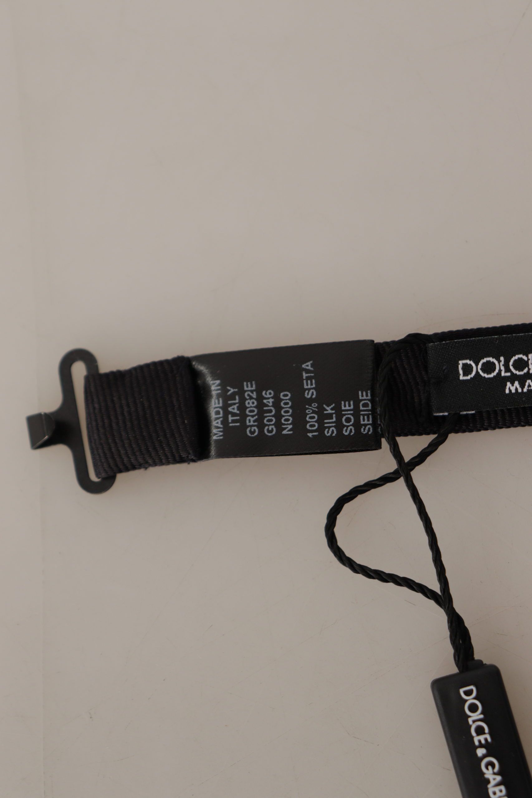 Dolce & Gabbana Elegant Black Silk Bow Men's Tie Size ONE SIZE - 5 Thumbnail