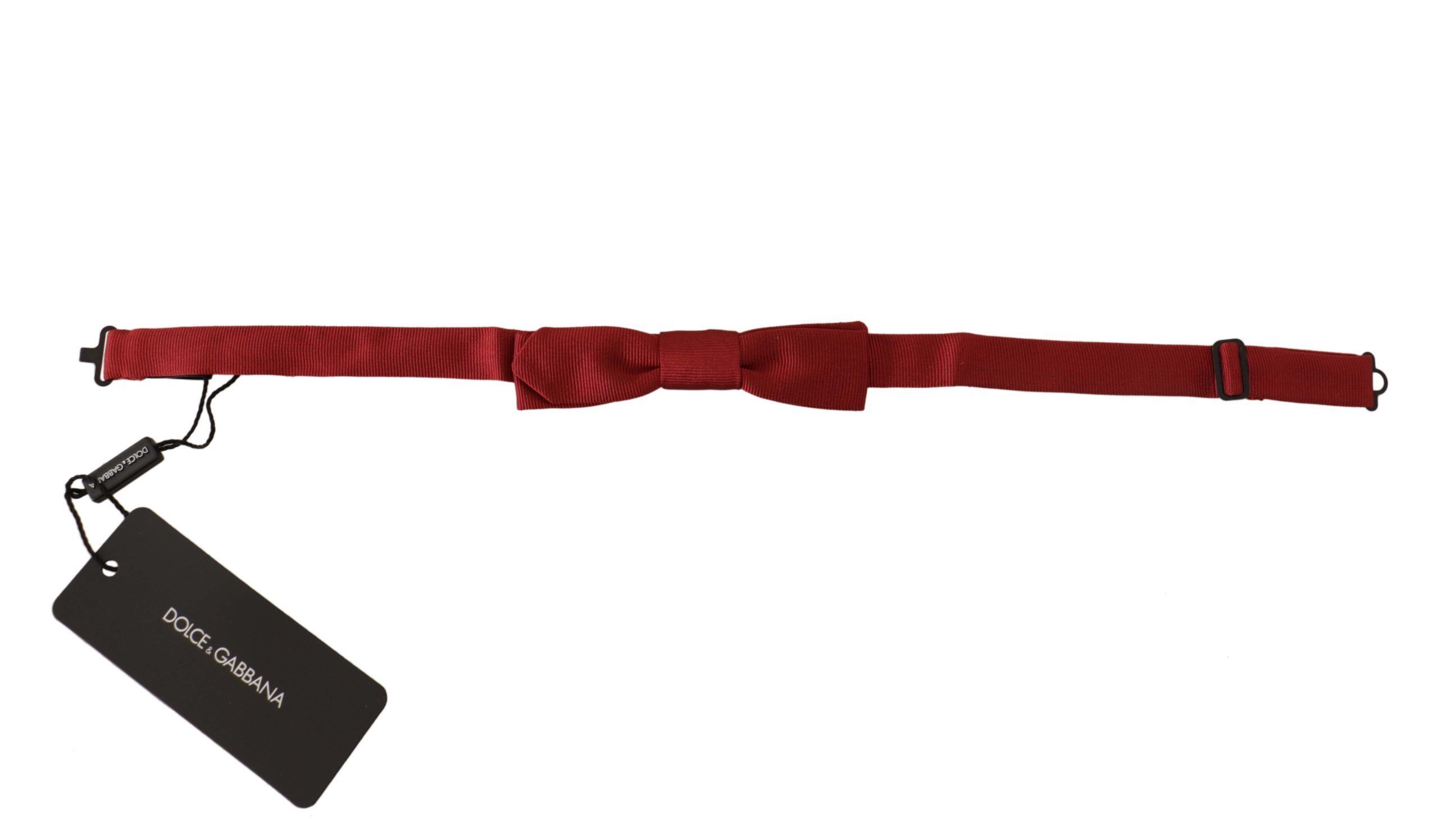 Dolce & Gabbana Elegant Red Silk Bow Men's Tie Size ONE SIZE - 2 Thumbnail