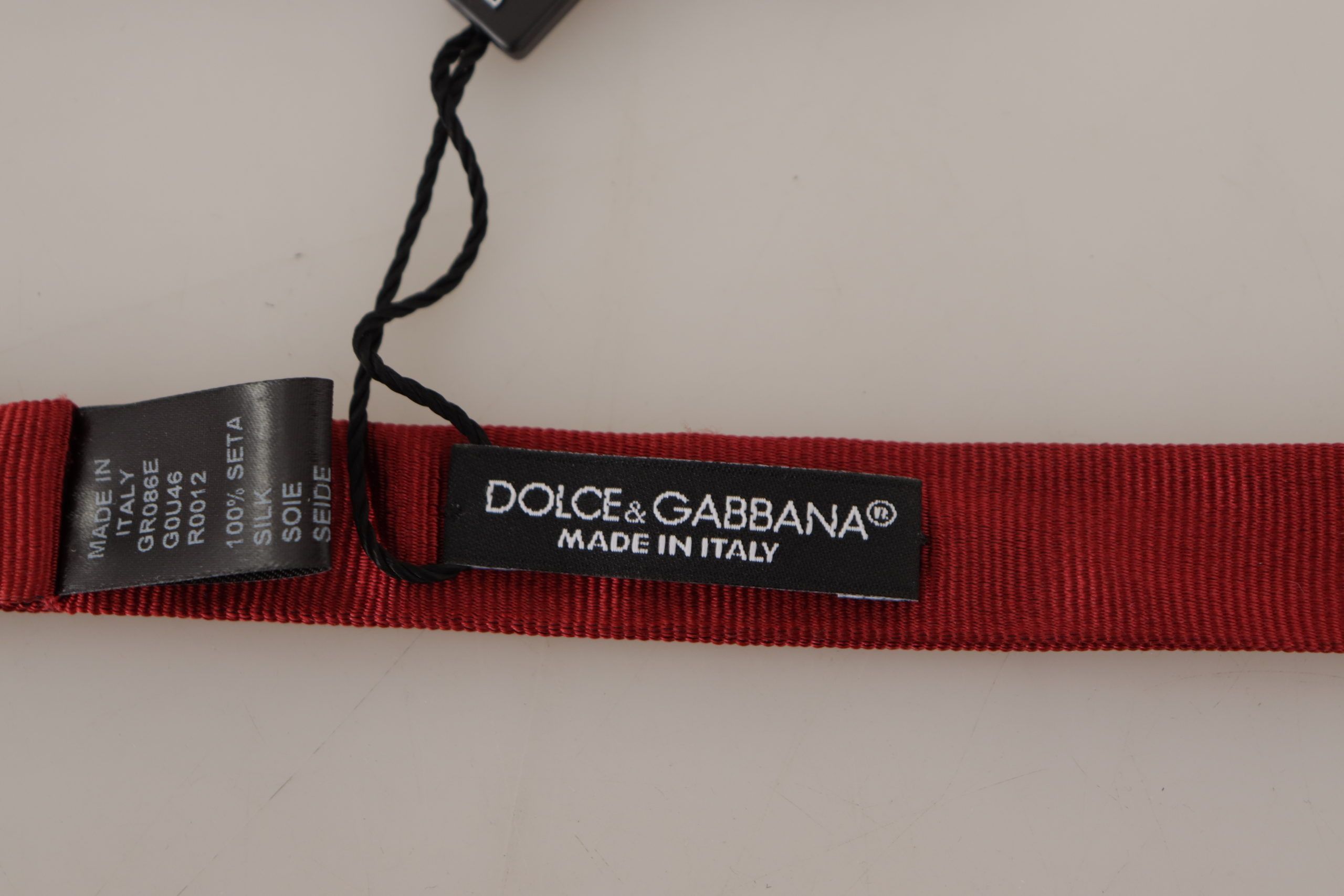 Dolce & Gabbana Elegant Red Silk Bow Men's Tie Size ONE SIZE - 5 Thumbnail