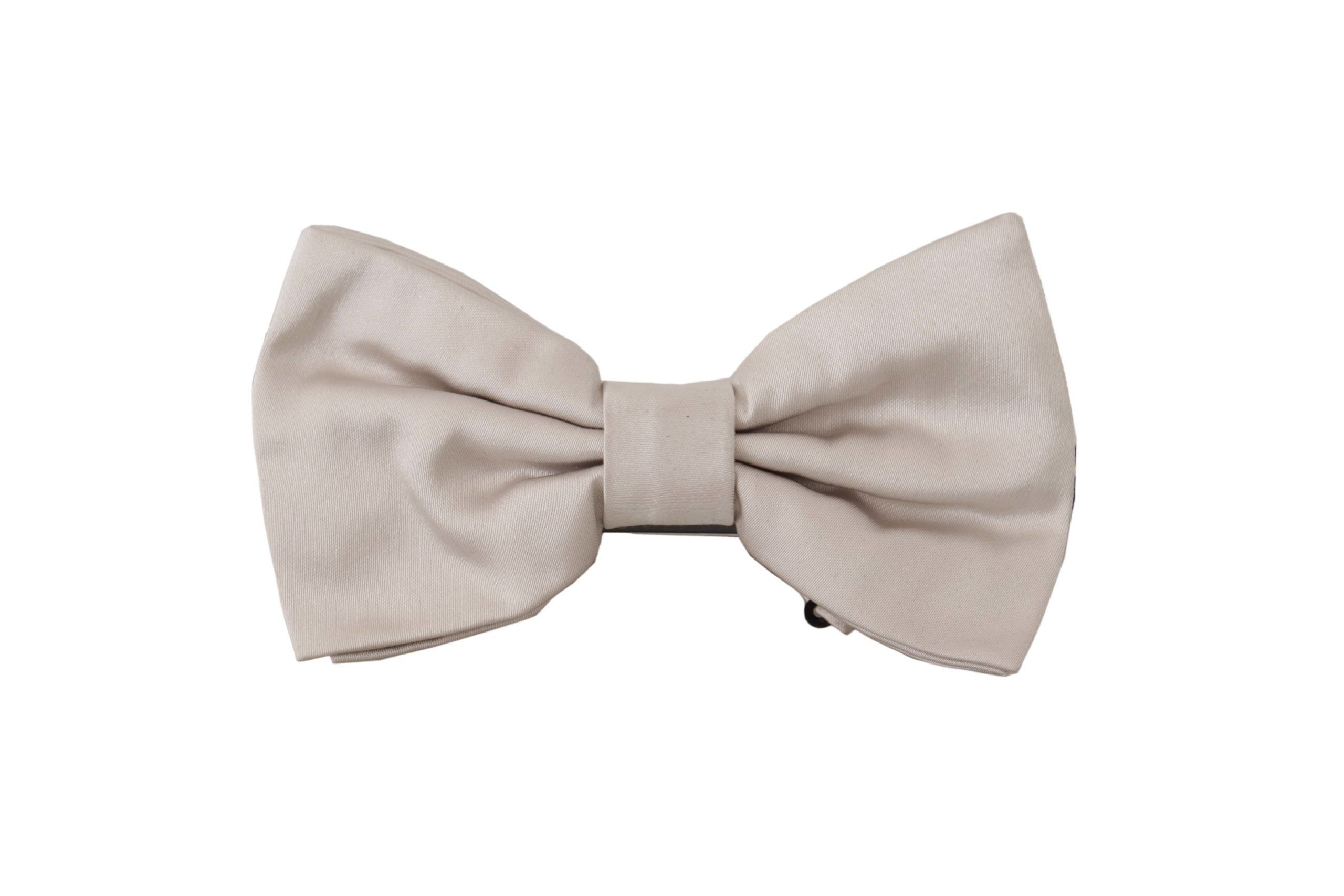 Dolce & Gabbana Exquisite Silk Gray Bow Men's Tie Size ONE SIZE - 2 Thumbnail