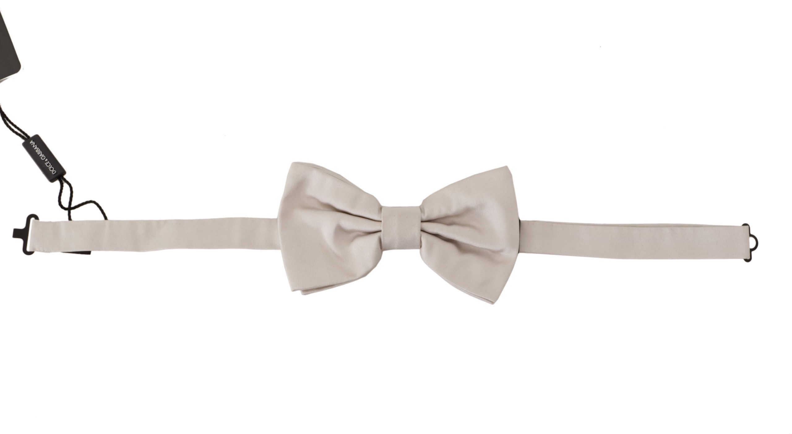 Dolce & Gabbana Exquisite Silk Gray Bow Men's Tie Size ONE SIZE - 4 Thumbnail
