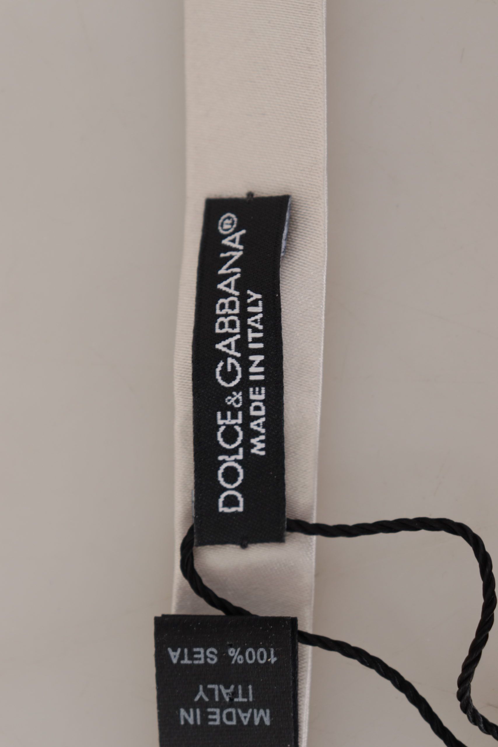 Dolce & Gabbana Exquisite Silk Gray Bow Men's Tie Size ONE SIZE - 6 Thumbnail