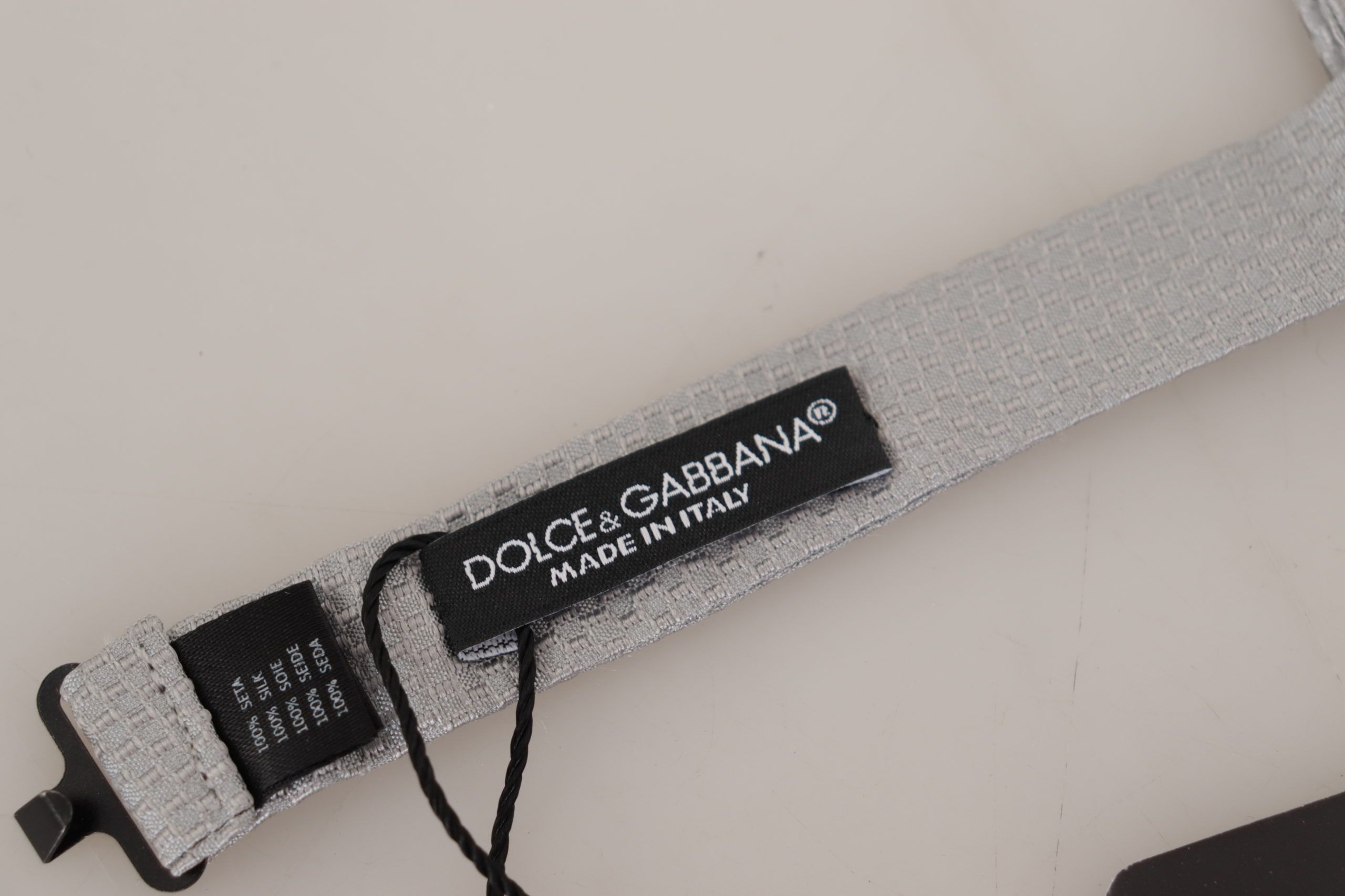 Dolce & Gabbana Chic Gray Silk Bow Men's Tie Size ONE SIZE - 5 Thumbnail