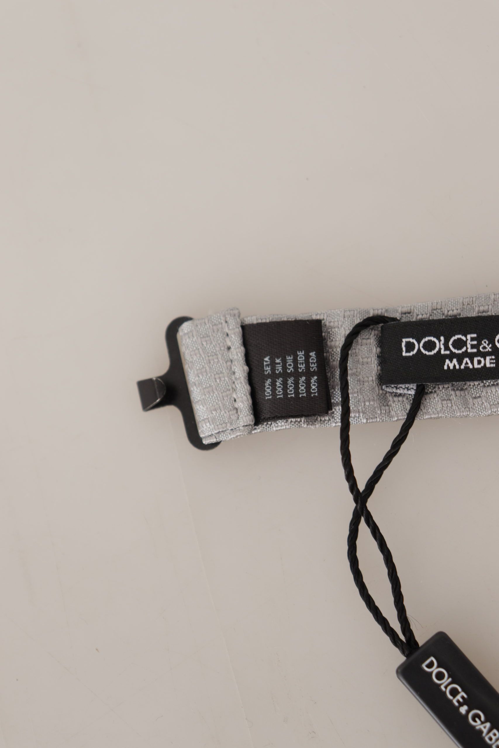 Dolce & Gabbana Chic Gray Silk Bow Men's Tie Size ONE SIZE - 6 Thumbnail