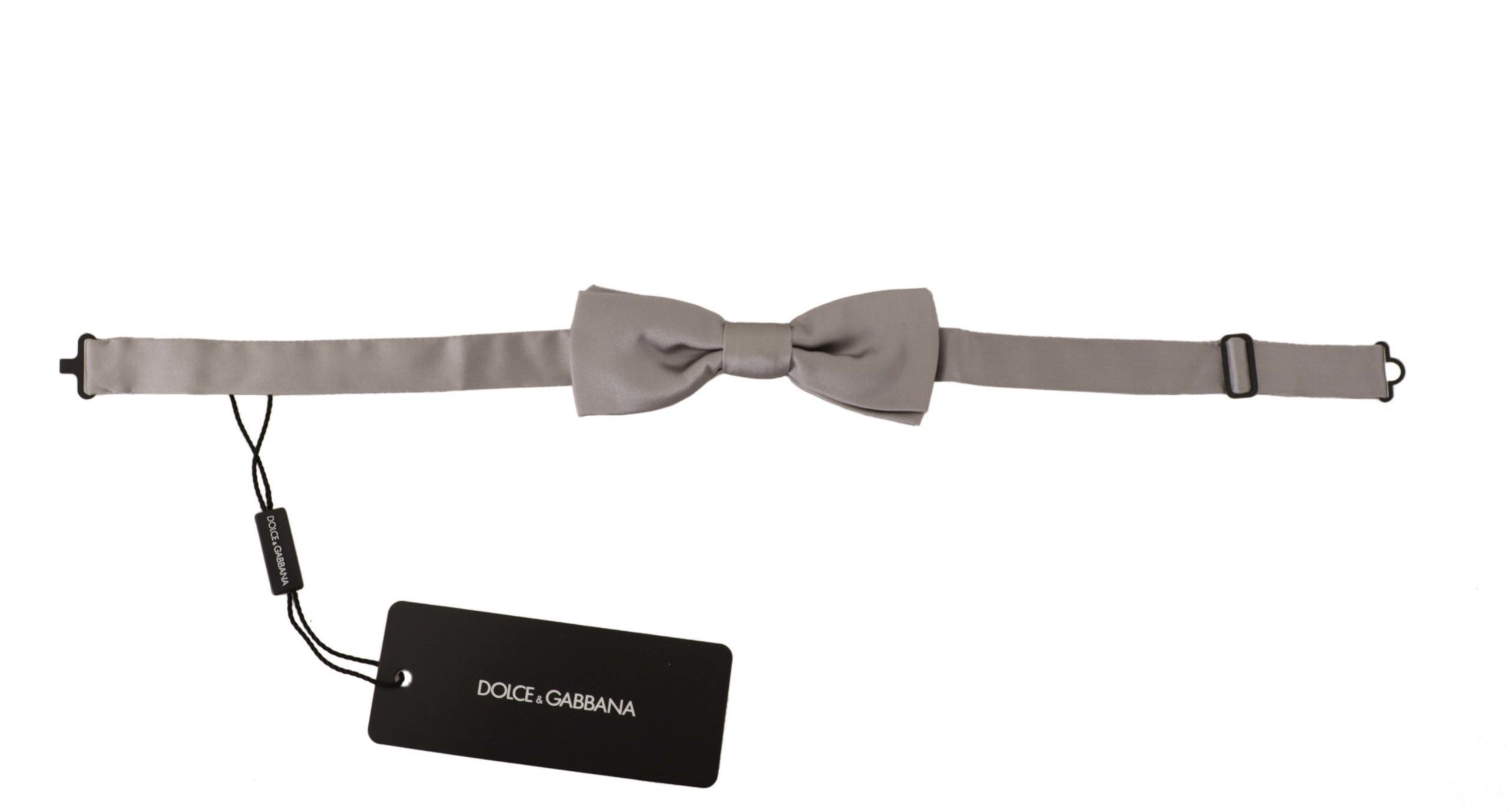 Dolce & Gabbana Elegant Silver Silk Bow Tie for Sophisticated Men's Evening Size ONE SIZE - 3 Thumbnail