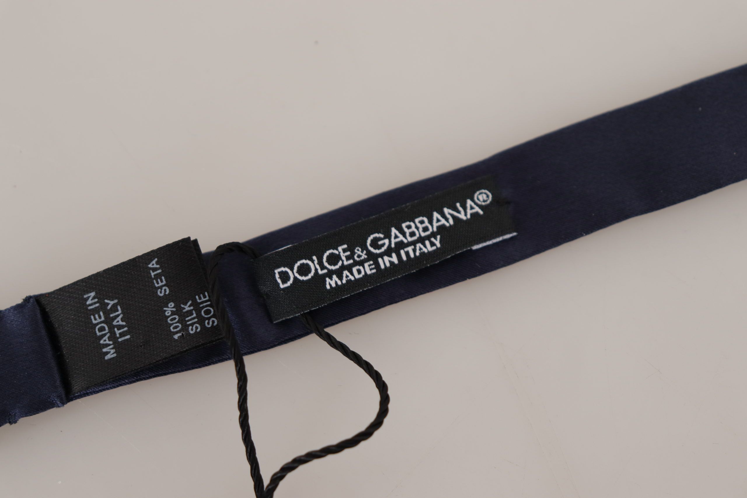 Dolce & Gabbana Stunning Silk Blue Bow Men's Tie Size ONE SIZE - 4 Thumbnail