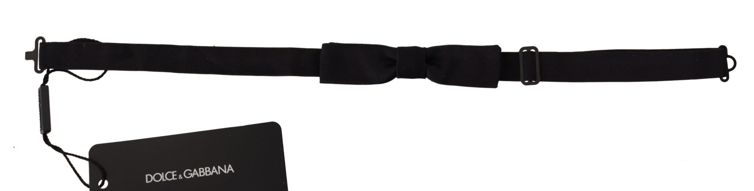 Dolce & Gabbana Elegant Black Silk Bow Men's Tie Size ONE SIZE - 3 Thumbnail