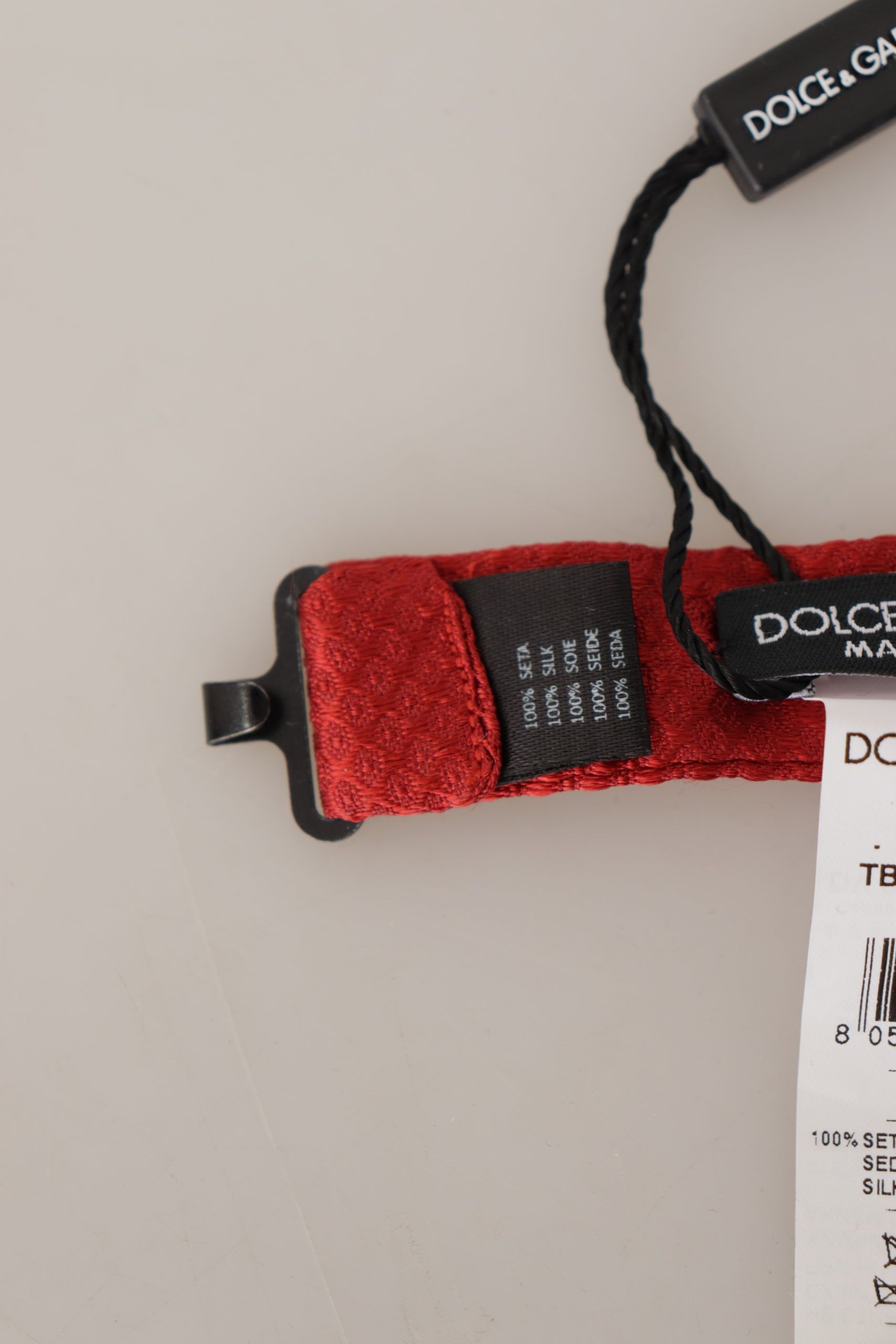 Dolce & Gabbana Elegant Red Silk Bow Men's Tie Size ONE SIZE - 5 Thumbnail