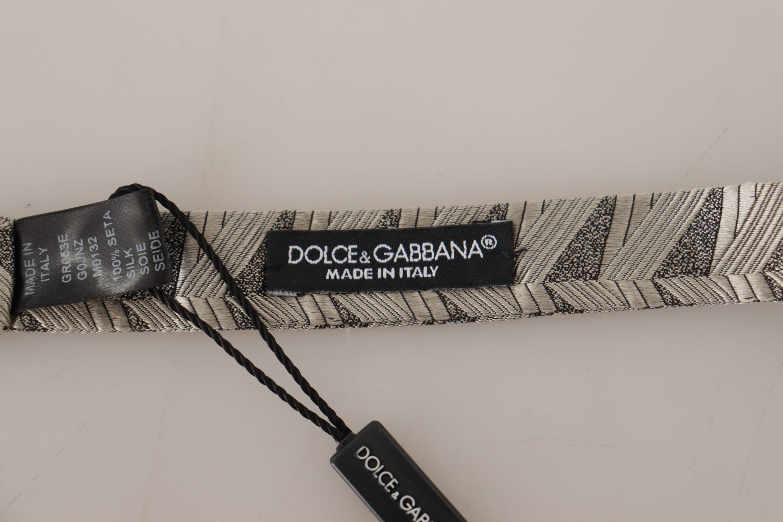Dolce & Gabbana Elegant Silk Grey Bow Men's Tie Size ONE SIZE - 5 Thumbnail