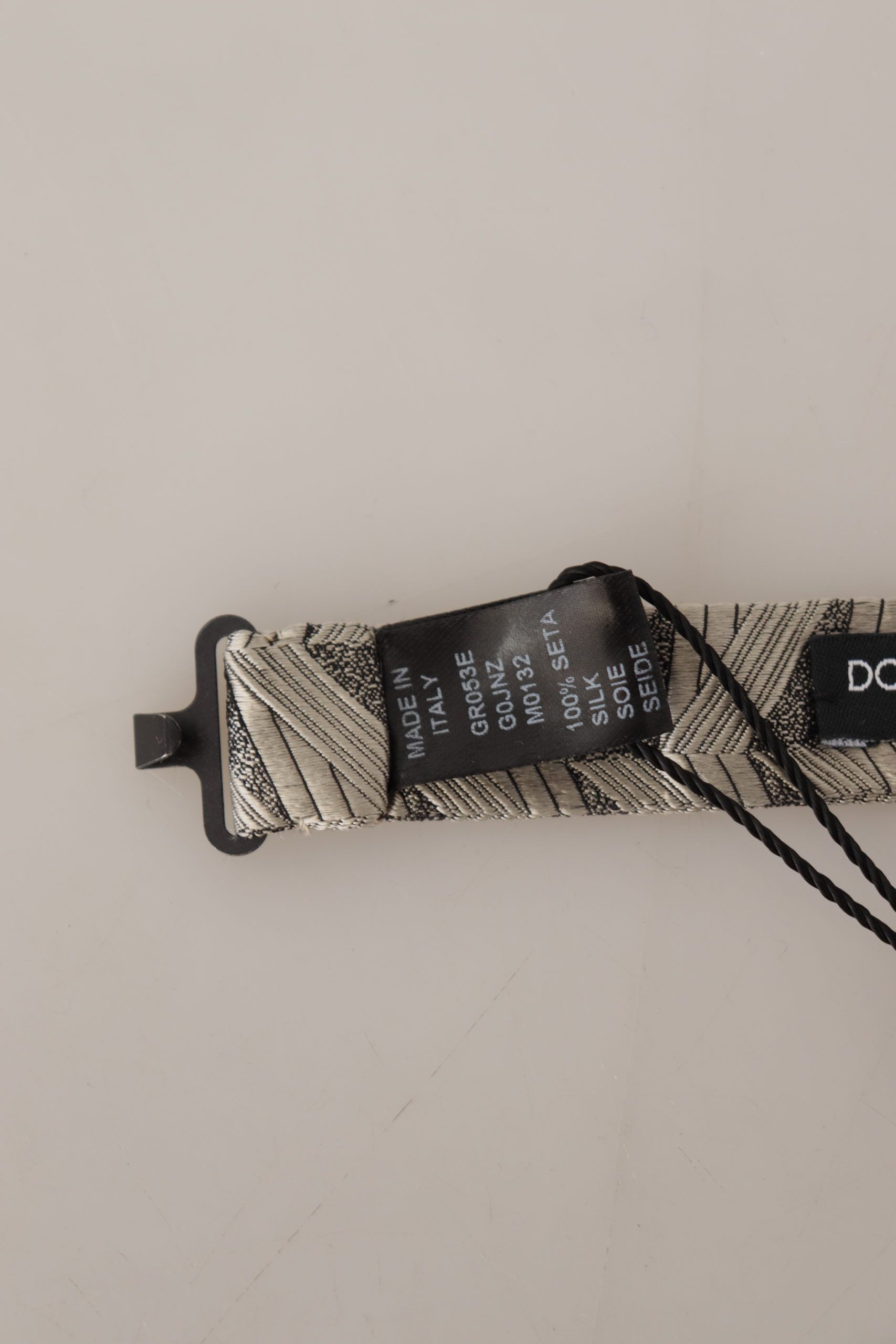 Dolce & Gabbana Elegant Silk Grey Bow Men's Tie Size ONE SIZE - 6 Thumbnail