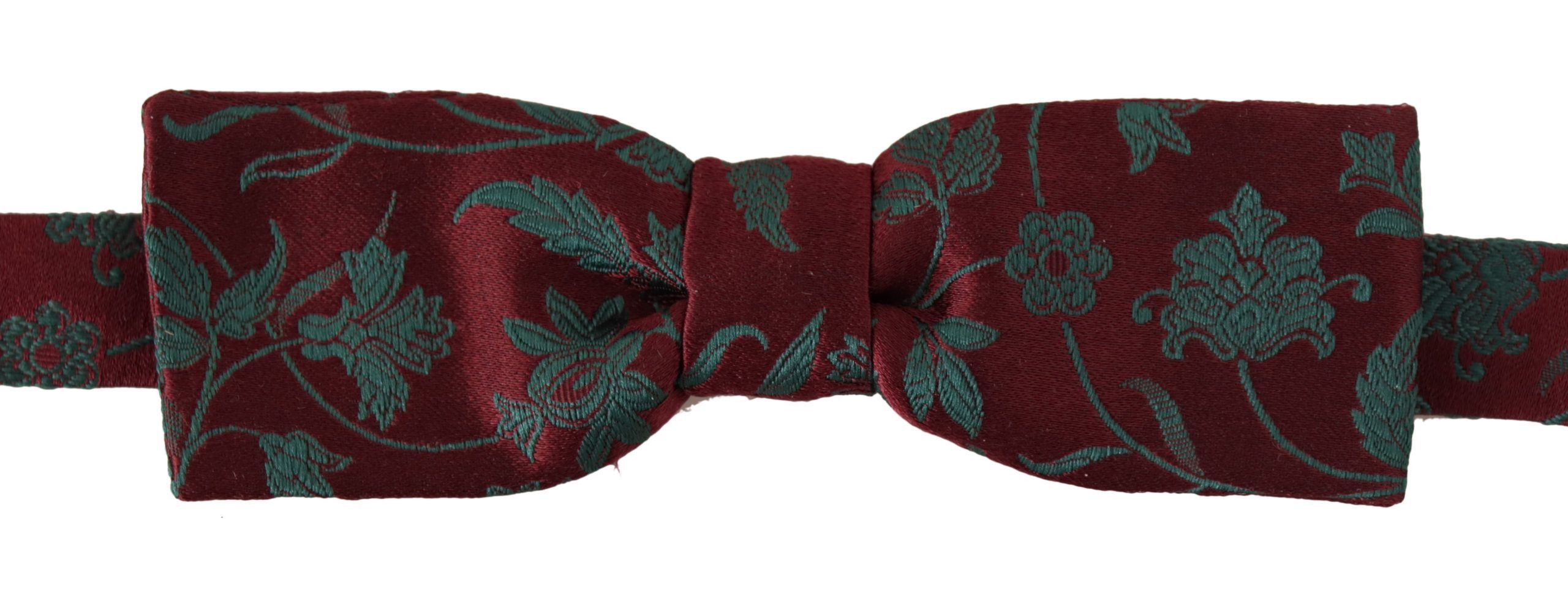 Dolce & Gabbana Elegant Maroon Patterned Bow Men's Tie Size ONE SIZE - 4 Thumbnail