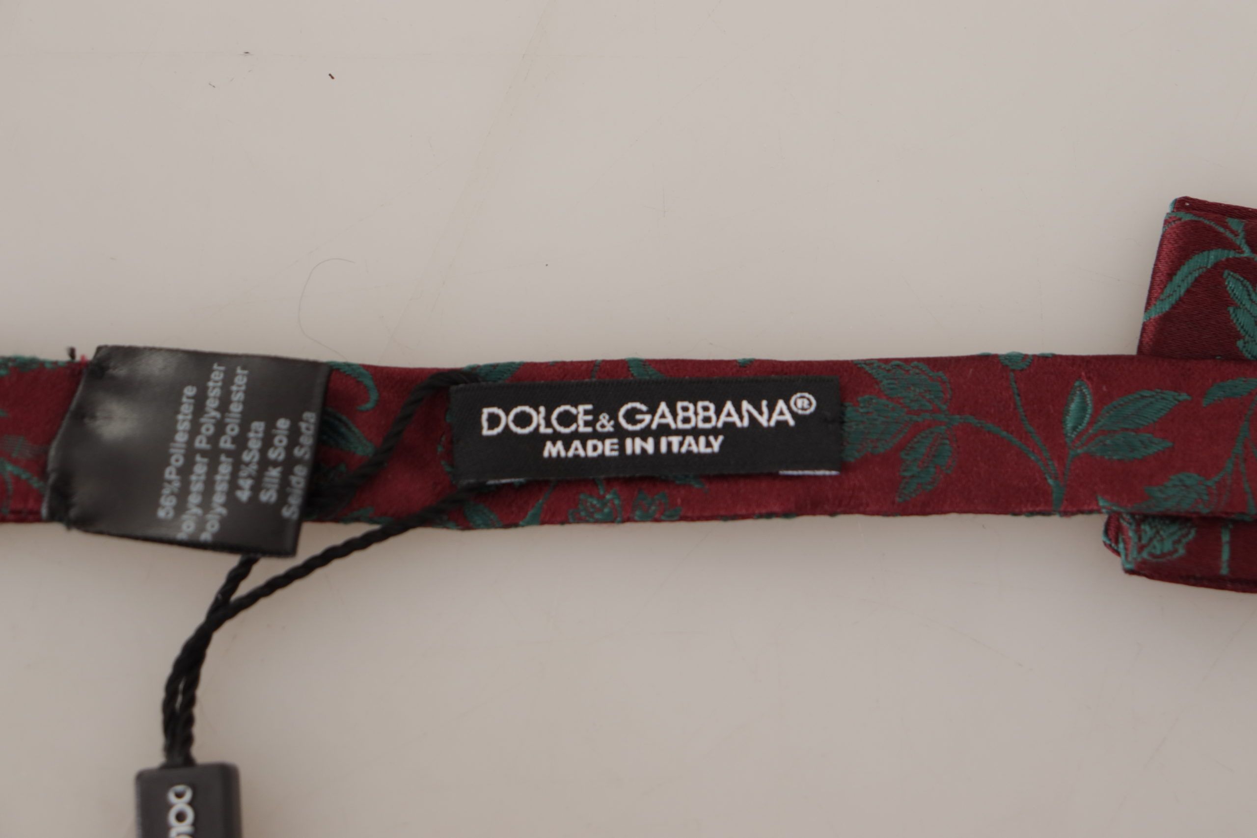 Dolce & Gabbana Elegant Maroon Patterned Bow Men's Tie Size ONE SIZE - 6 Thumbnail
