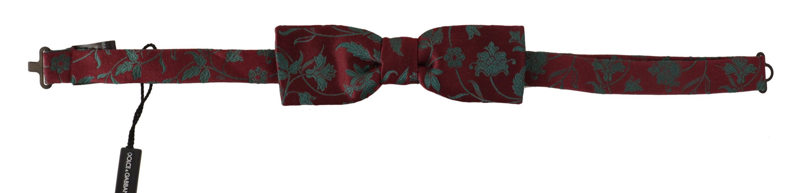 Dolce & Gabbana Elegant Maroon Patterned Bow Men's Tie Size ONE SIZE - 3 Thumbnail