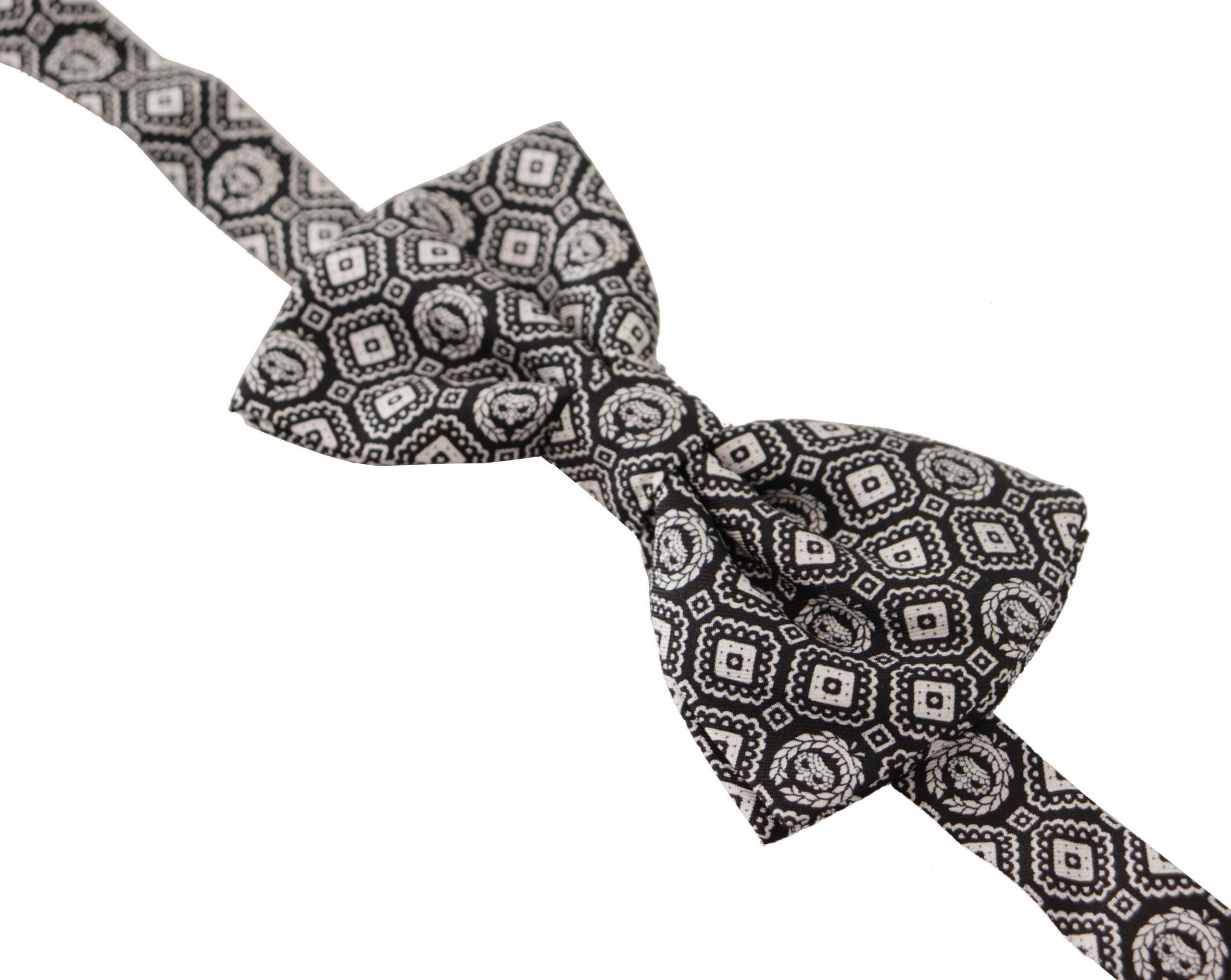 Dolce & Gabbana Elegant Silk Black Bow Men's Tie Size ONE SIZE - 2 Thumbnail