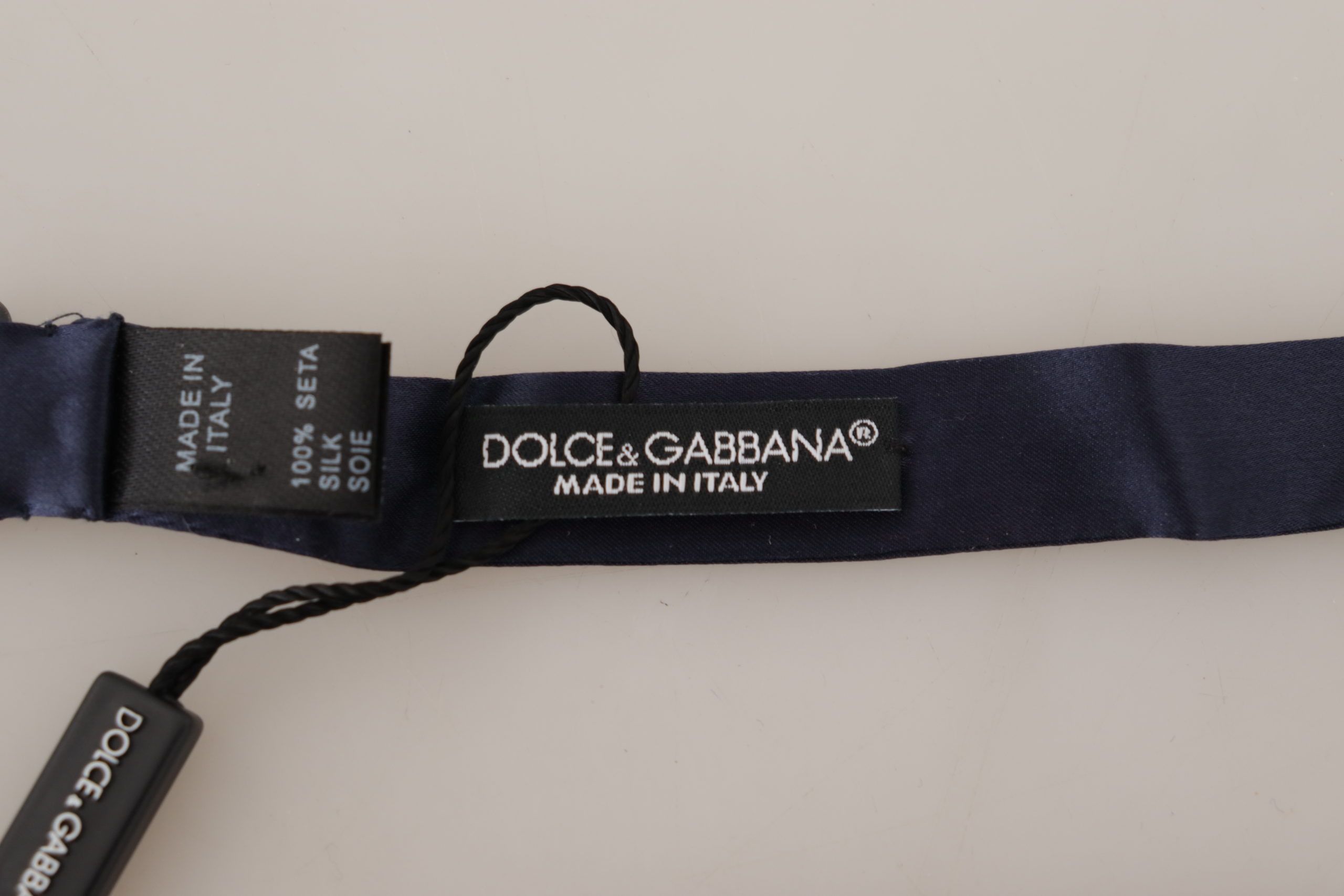 Dolce & Gabbana Elegant Sapphire Silk Bow Men's Tie Size ONE SIZE - 4 Thumbnail