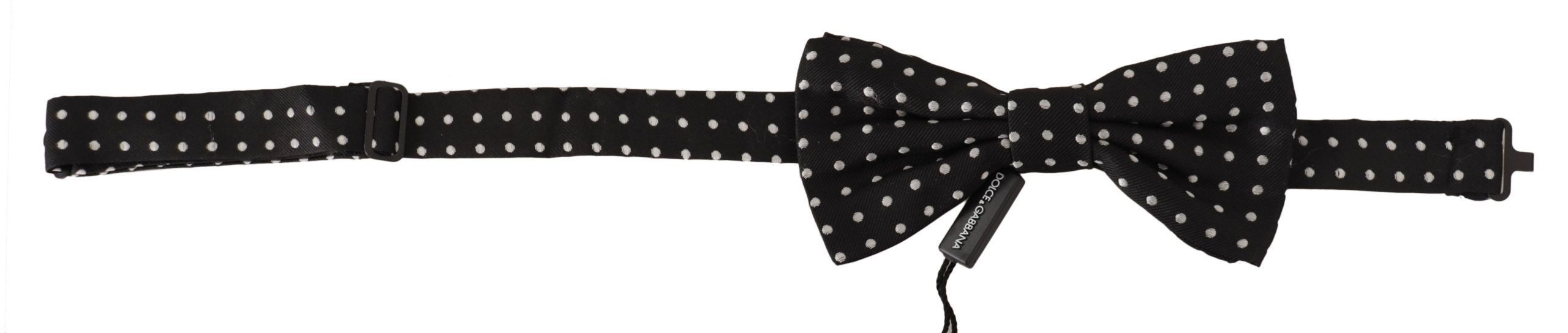 Dolce & Gabbana Elegant Black and White Polka Dot Silk Bow Men's Tie Size ONE SIZE - 5 Thumbnail
