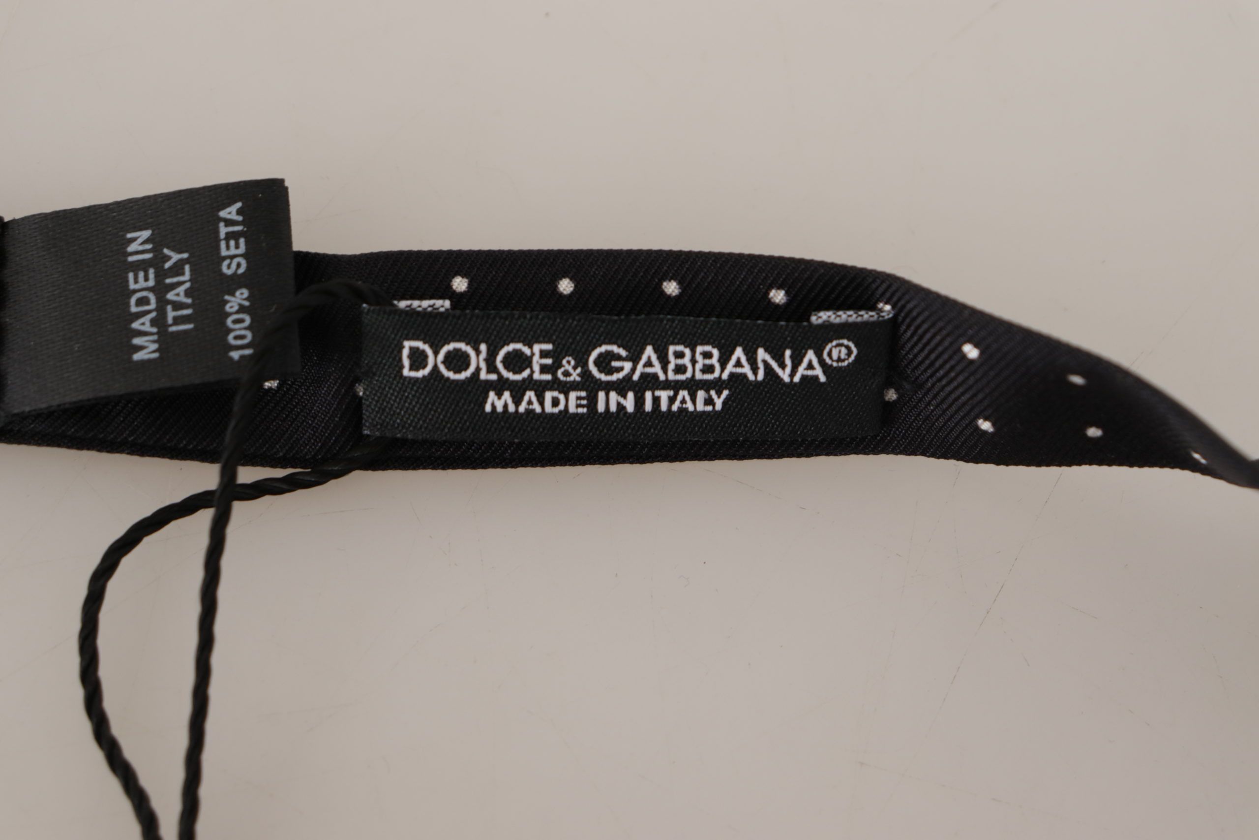 Dolce & Gabbana Elegant Black Polka Dot Silk Bow Men's Tie Size ONE SIZE - 3 Thumbnail