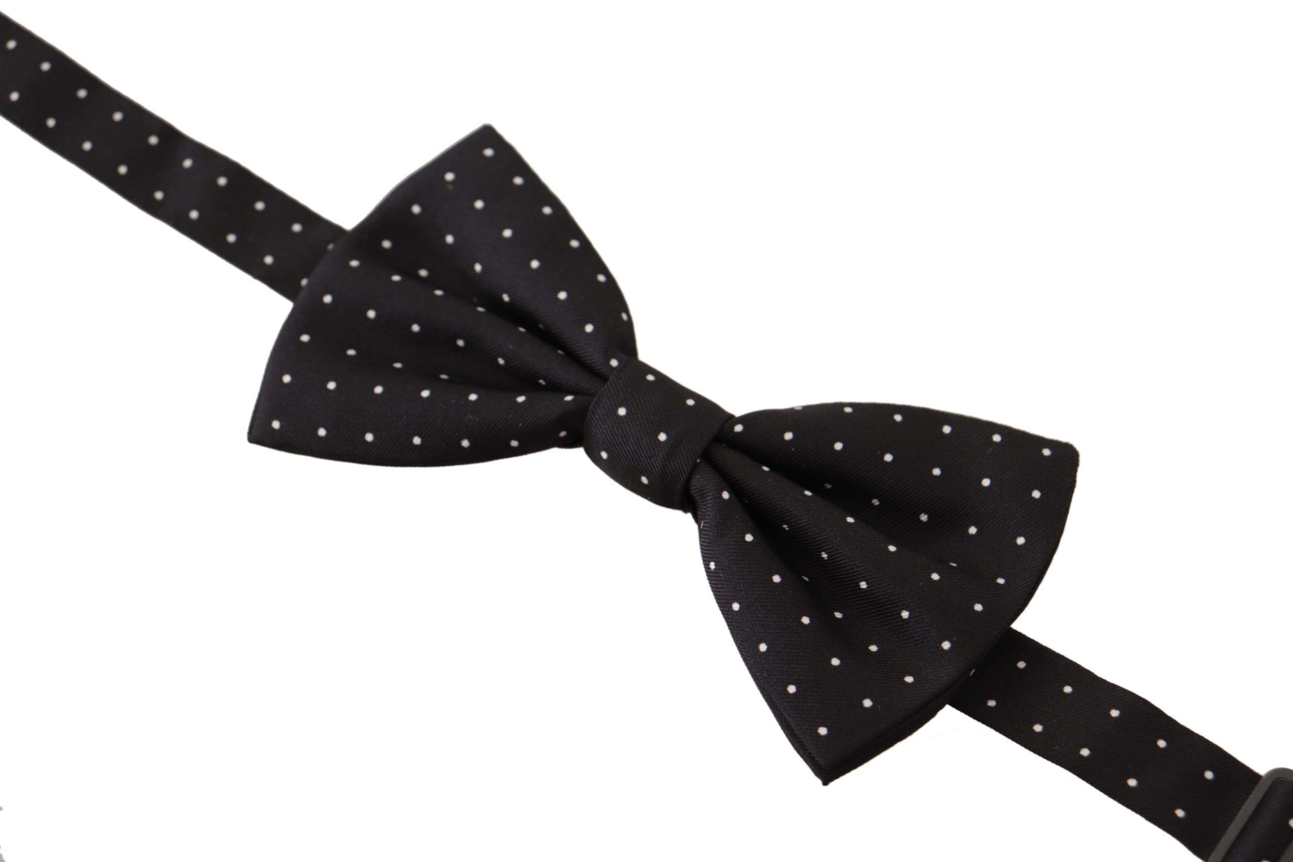Dolce & Gabbana Elegant Black Polka Dot Silk Bow Men's Tie Size ONE SIZE - 2 Thumbnail