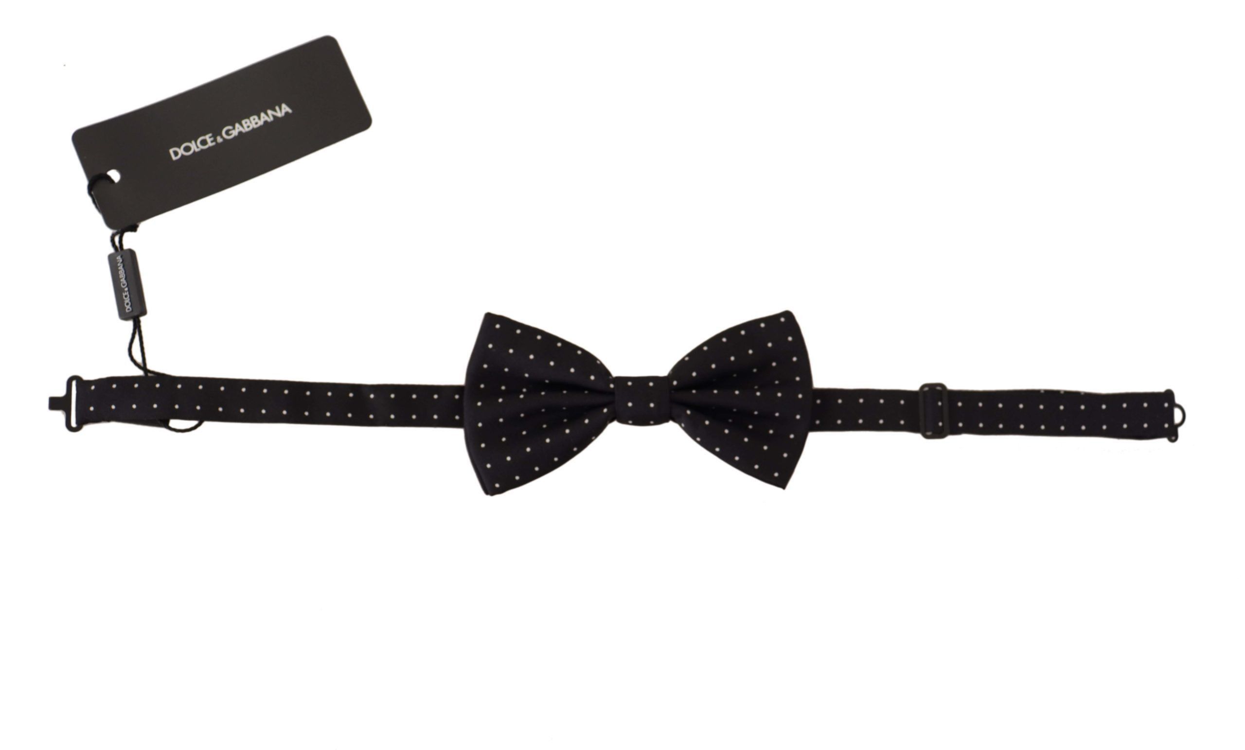 Dolce & Gabbana Elegant Black Polka Dot Silk Bow Men's Tie Size ONE SIZE - 5 Thumbnail