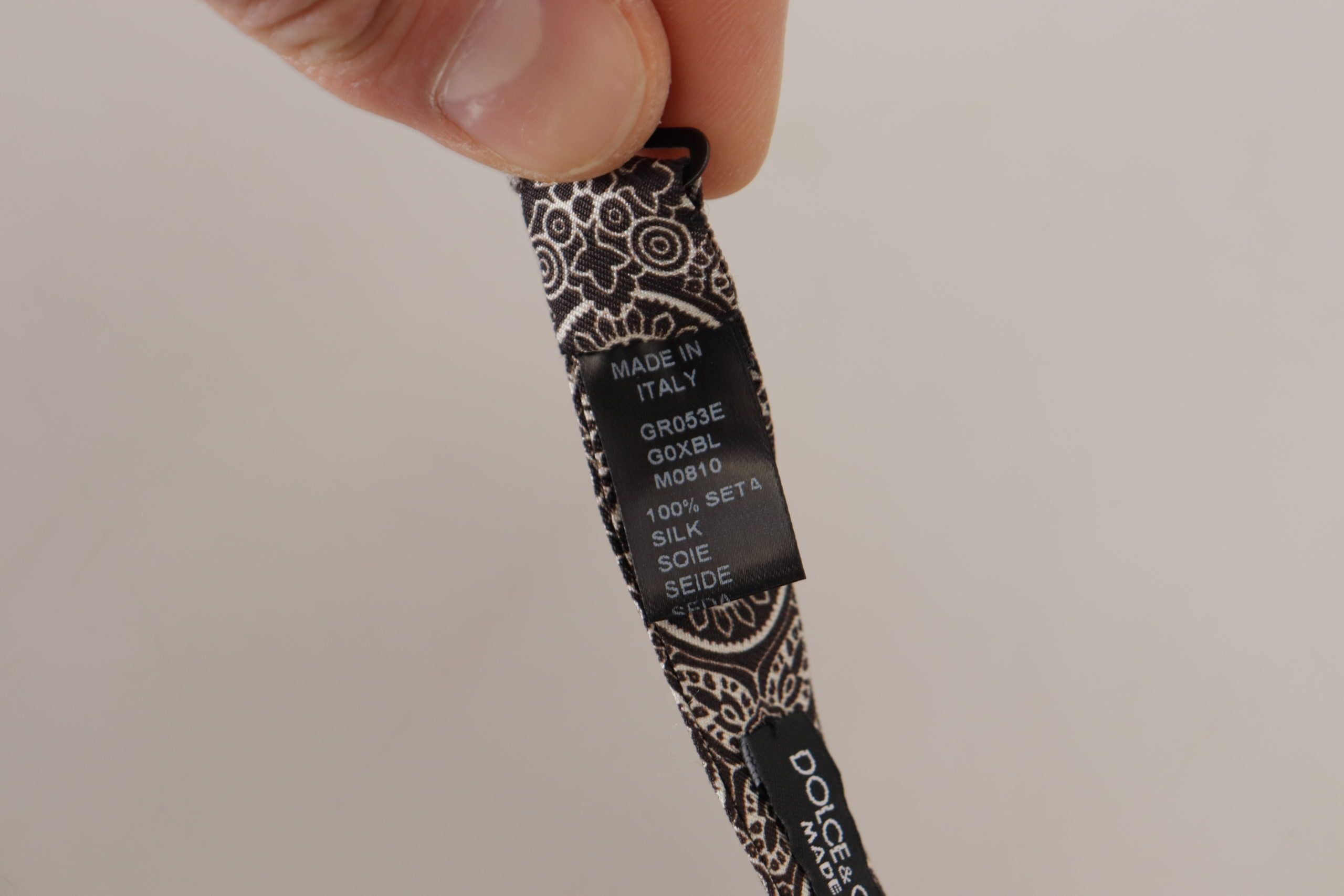 Dolce & Gabbana Elegant Silk Black & White Bow Men's Tie Size ONE SIZE - 6 Thumbnail